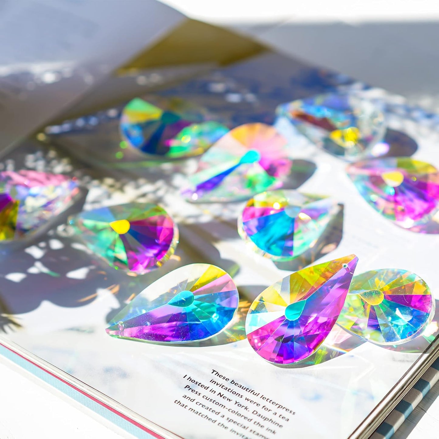 10 Pack Colorful Crystal Prisms Suncatcher,Sun Shine Catcher Rainbow Pendants,Crystals Prisms for Windows,Glass Hanging Decor for Home Garden Wedding DIY Ornament