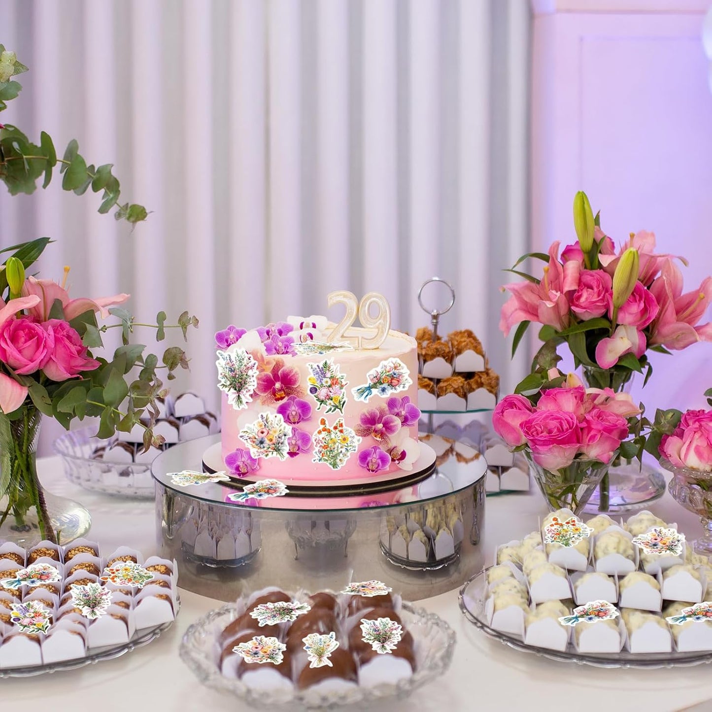 42PCS Edible Wildflower Cupcake Toppers Wafer Paper Baby in Bloom Baby Shower Decorations Flower Birthday Party Decorations Wildflower Cake Toppers for Birthday Party Supplies (Wildflowers)