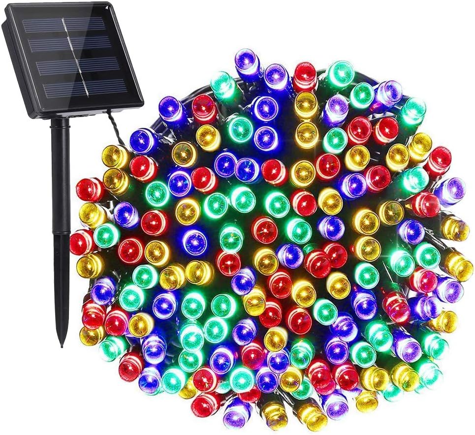 Toodour Solar Christmas Lights, 72ft 200 LED 8 Modes Outdoor Christmas String Lights, Waterproof Solar String Light for Xmas Tree, Fence, Holiday, Party, Balcony, Outdoo Xmas Decorations - Multicolor