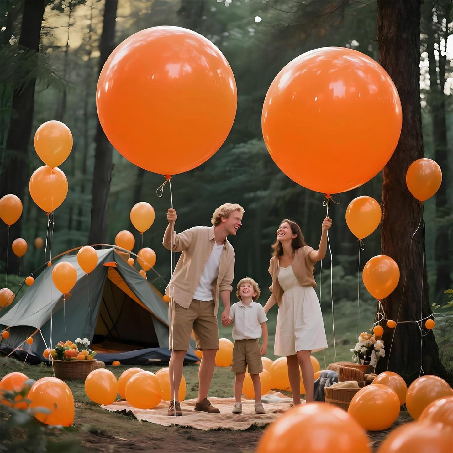 KAWKALSH Orange Balloons 9pcs, 36 Inch Large Orange Balloons for Balloon Garland Arch as Birthday Party Decorations, Wedding Decorations