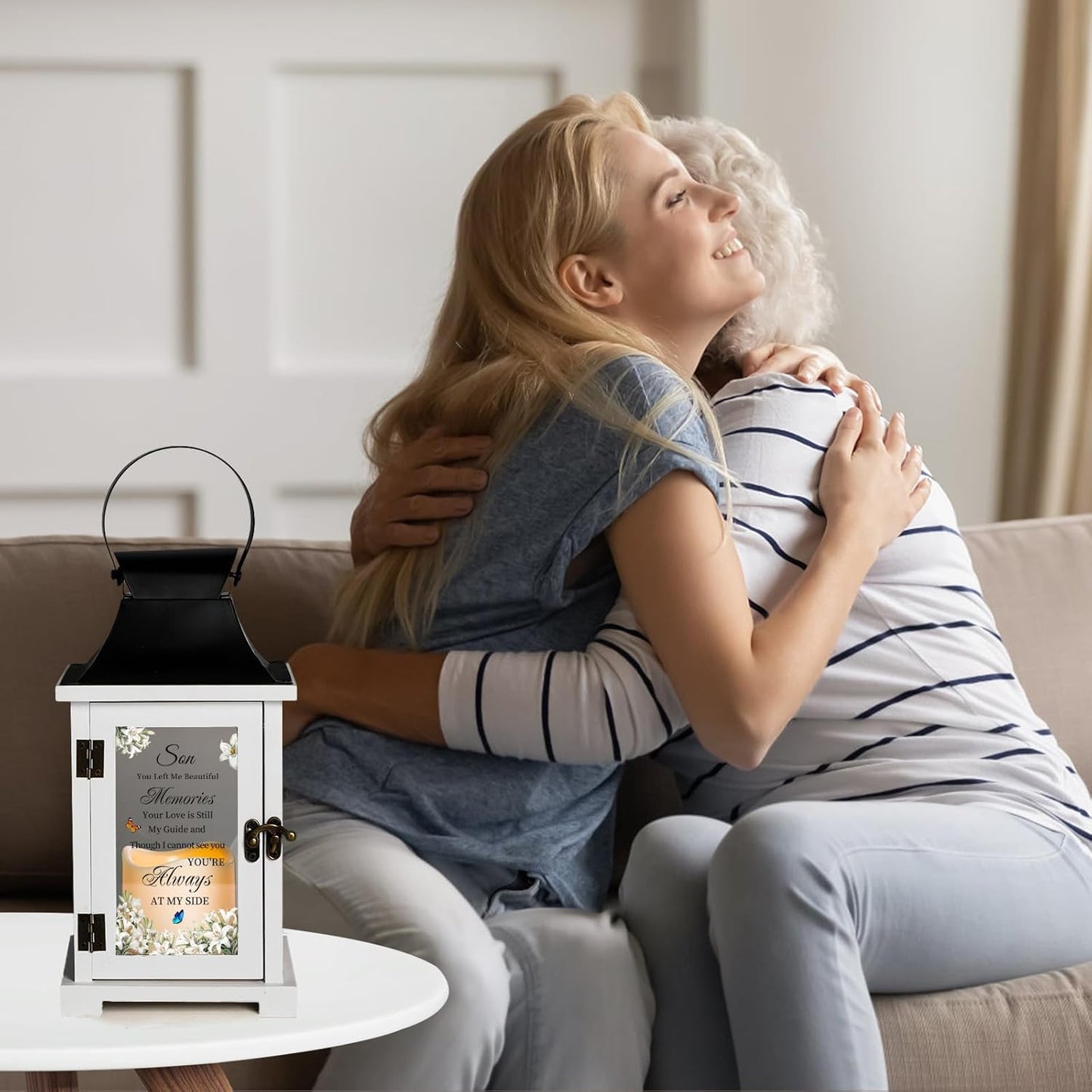 Memorial Lantern Bereavement Sympathy Gifts in Memory of Loved One Memorial Gifts for Loss of Son Remembrance Gifts for Loss of Son with LED Candle