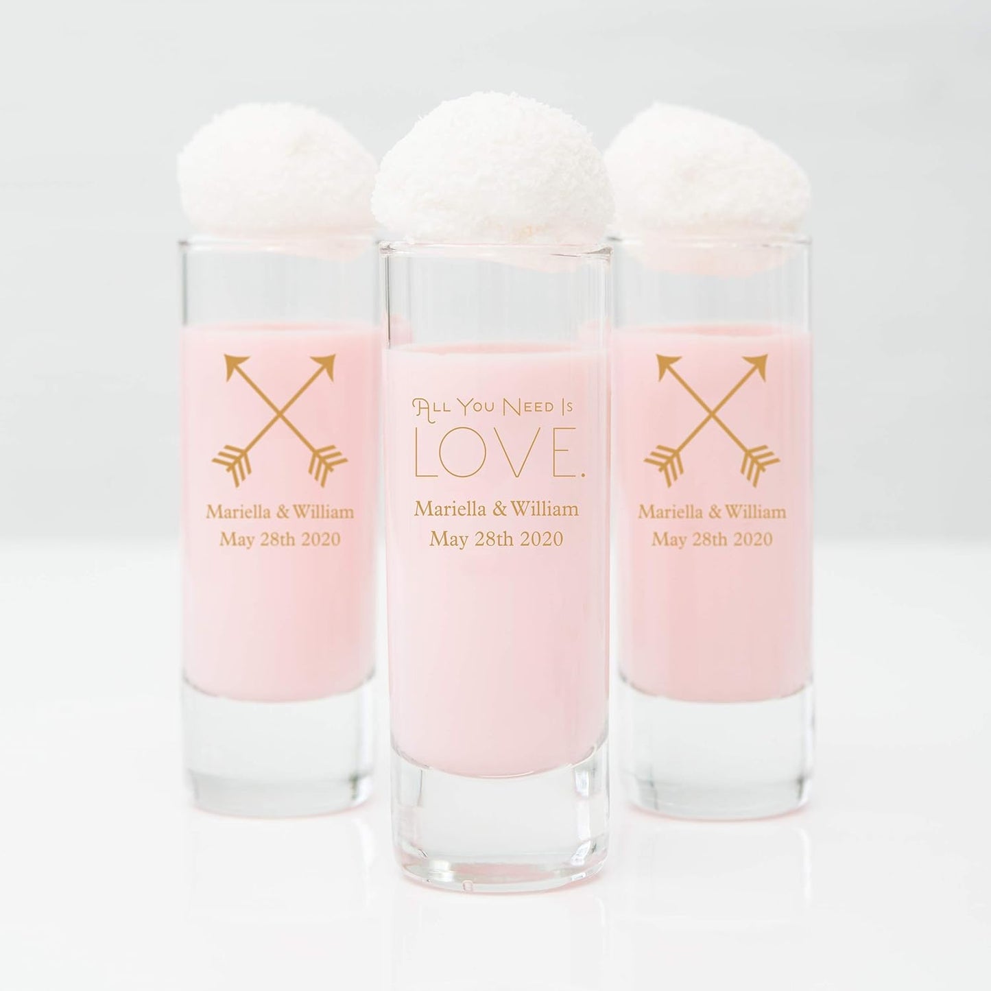 WEDDINGSTAR Personalized 2.5oz Tall Shot Glass Customizable Full Color Print - 12 pack