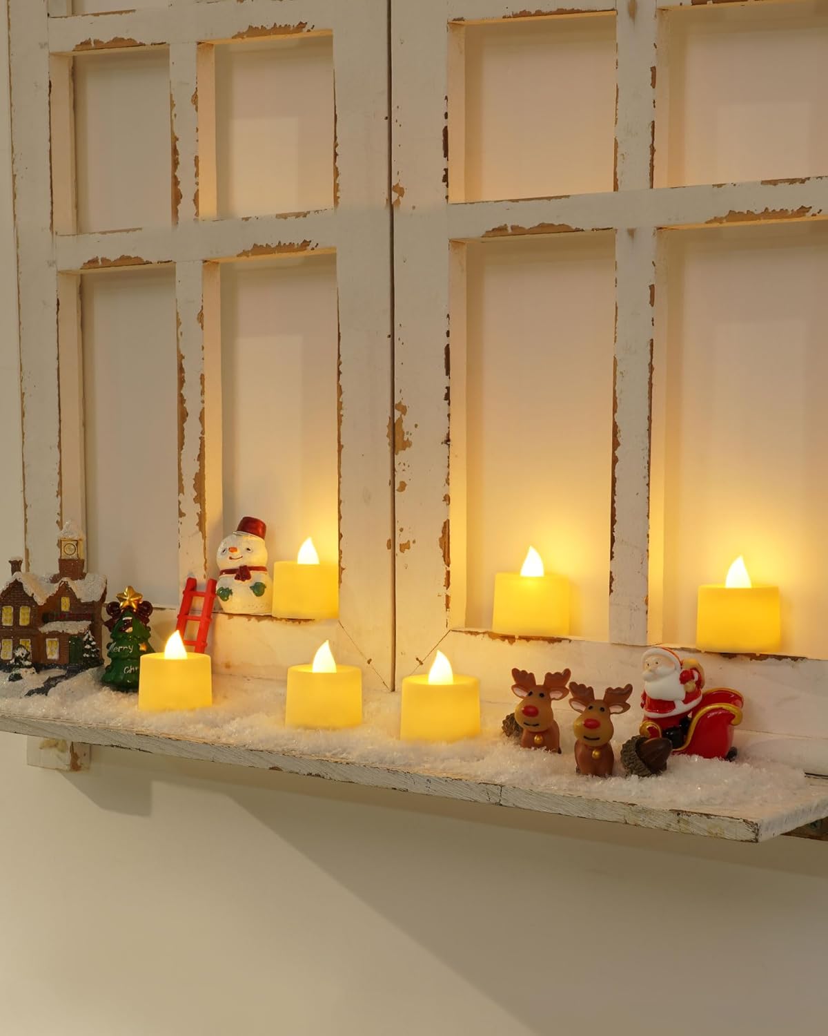 Amagic 24 Pack LED Tea Lights, Flameless Votive Candles, Lasting Electric Fake Small Candles, Battery Operated Tealights Candles for Halloween, Christmas, Home Decor, Wedding, Party, Festival(Ivory)