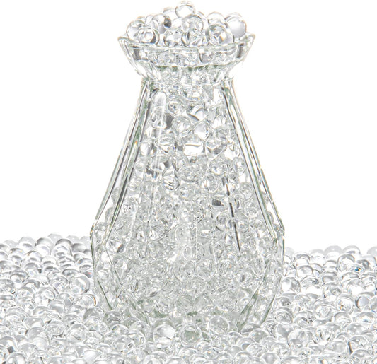 ZTML MS 15,000 Pieces Clear Water Gel Jelly Beads, Water Beads, Vase Filler for centerpieces, Non Toxic Water Beads for Soilless Planting, Floral Arrangement, Vase Filler (Clear)