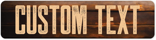 Custom Sign, Custom Street Sign, 11 Font Colors, 13 Font Styles, 4 Hole Options, 22 Sizes, 12x48 Inches, Rust Free DiBound, Fade Resistant, Made in USA by My Sign Center (Vintage Wood)