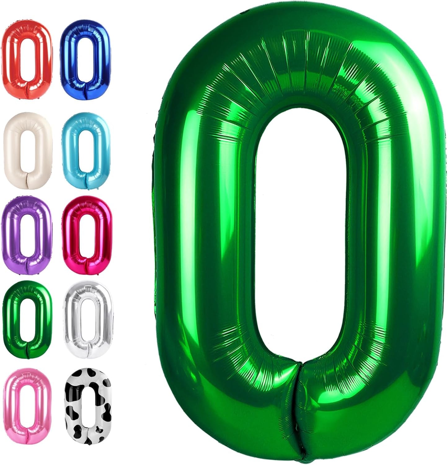 Green 40 Inch 0 Number Balloons, 0 Decorations for 10 20 30 40 50 60 70 80 90 100Birthday, Foil Giant Birthday Graduations Anniversary Party Balloons
