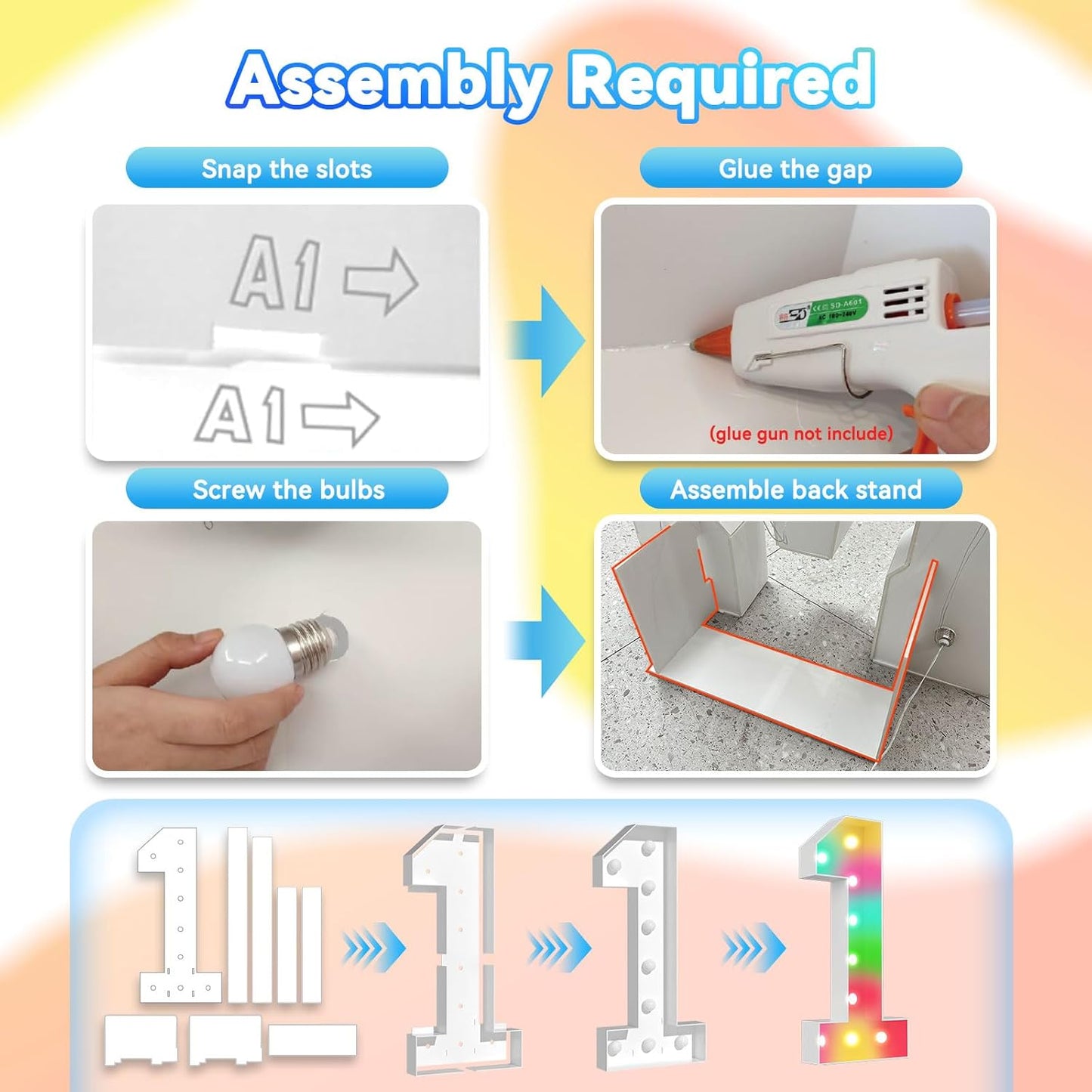 Ledido 4FT Marquee Light Up Numbers, 34 Colors Changing Marquee Numbers 4 Feet Tall with Remote, Big Numbers for Party Wedding Graduation Birthday Decoratoons, Large Light Up Number 9