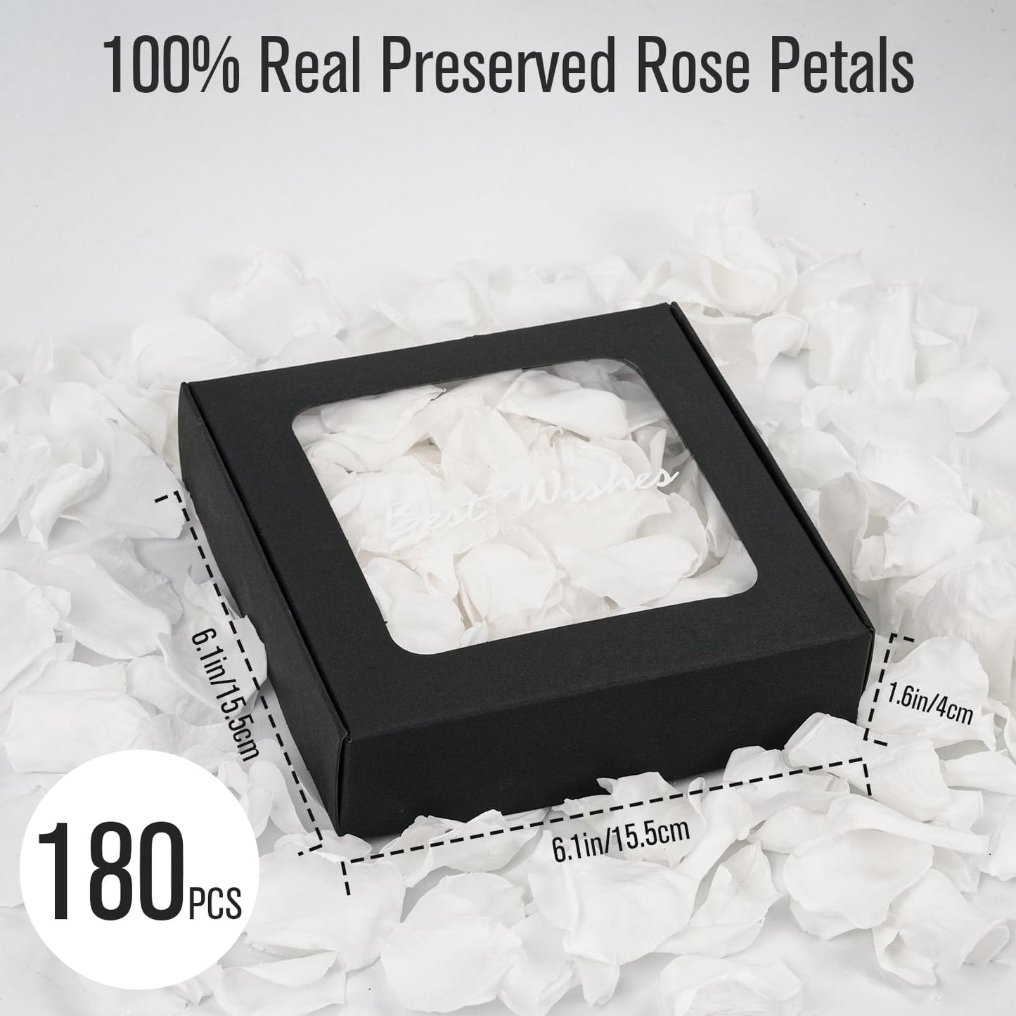Rosaura Real Preserved Rose Petals 50g(1.75oz) for Wedding Decor, Romantic Nights - Includes Bonus Lucky Surprise Pack! (White)