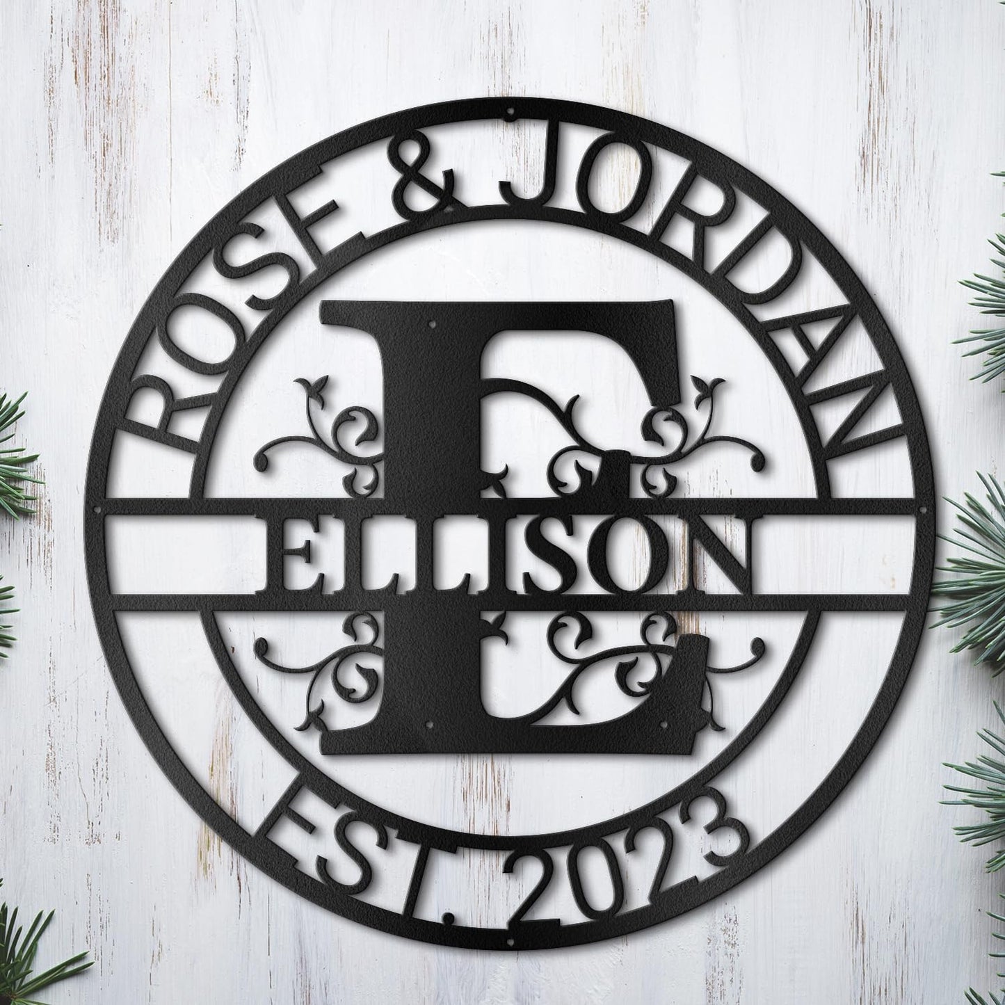 Custom Metal Wall Art Split Letter Monogram Metal Wall Art Last Name Sign Family Name Sign Personalized Wedding Gift Fire Pit Outdoor Decor Cabin