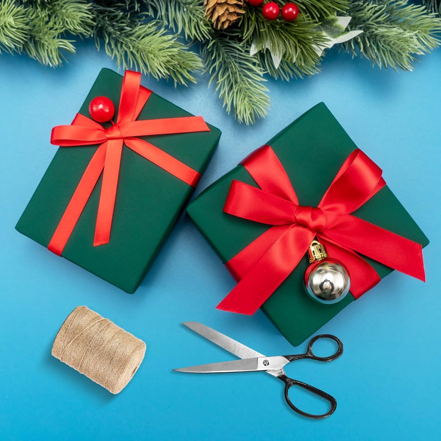 Vanhench 36" x 2400" (200') Green Wrapping Paper Roll, Kraft Paper Roll for Fathers Day/Birthday Gifts, Bouquet Flower Crafts Paper, Moving Supplies, Solid Color Bulletin Board Paper