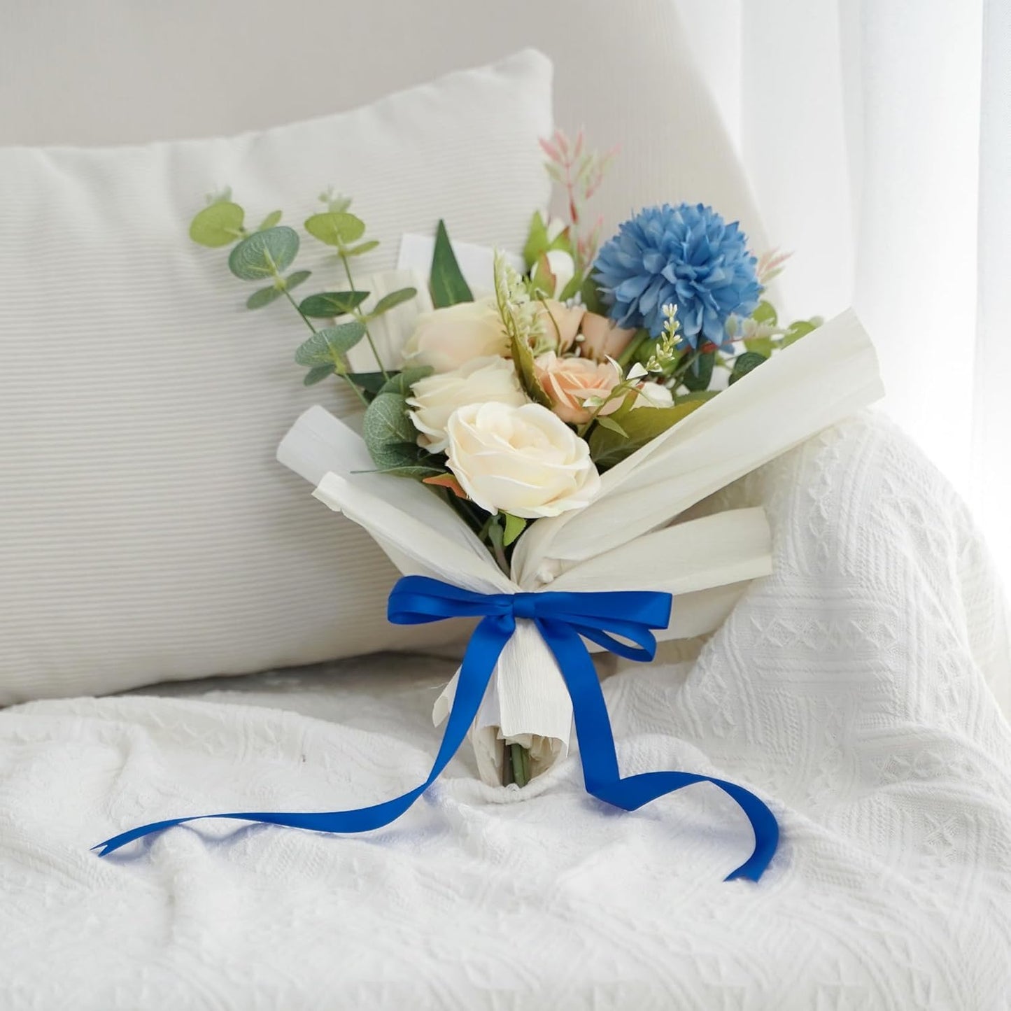 AIMUDI Royal Blue Bows 5 × 10" Satin Bows for Gift Wrapping Twist Tie Bows Premade Ribbon Bows for Bouquets Invitations Baskets Crafts Wreaths Wedding Birthday Party Baby Shower Decorations, 36 PCs