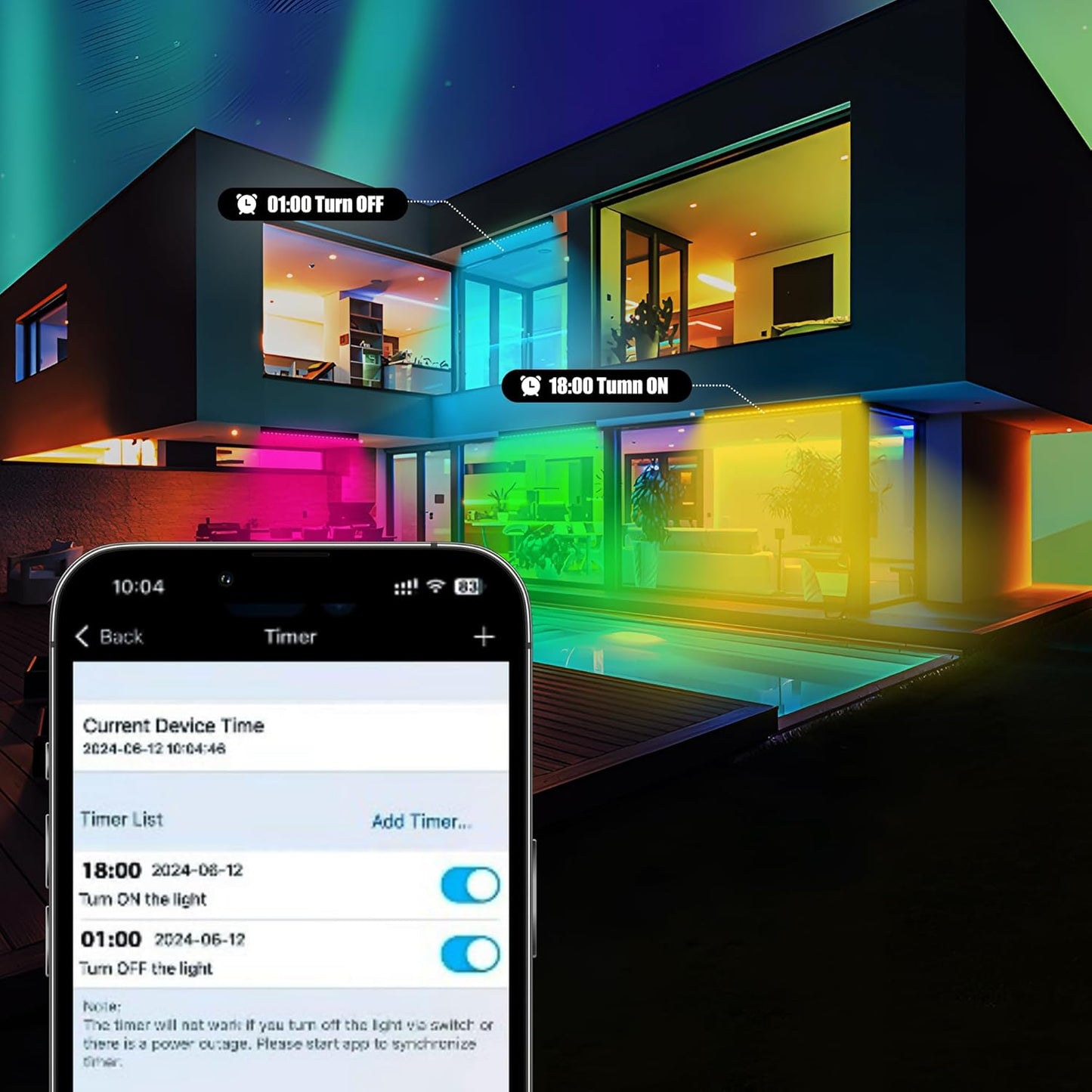 Smart Wall Washer Light Dimmable APP Control, 180W RGBCW Color Changing Linear LED Light Bar with RF Remote Control, Group Function, Timing, Perfect for Outdoor & Indoor Lighting Projects