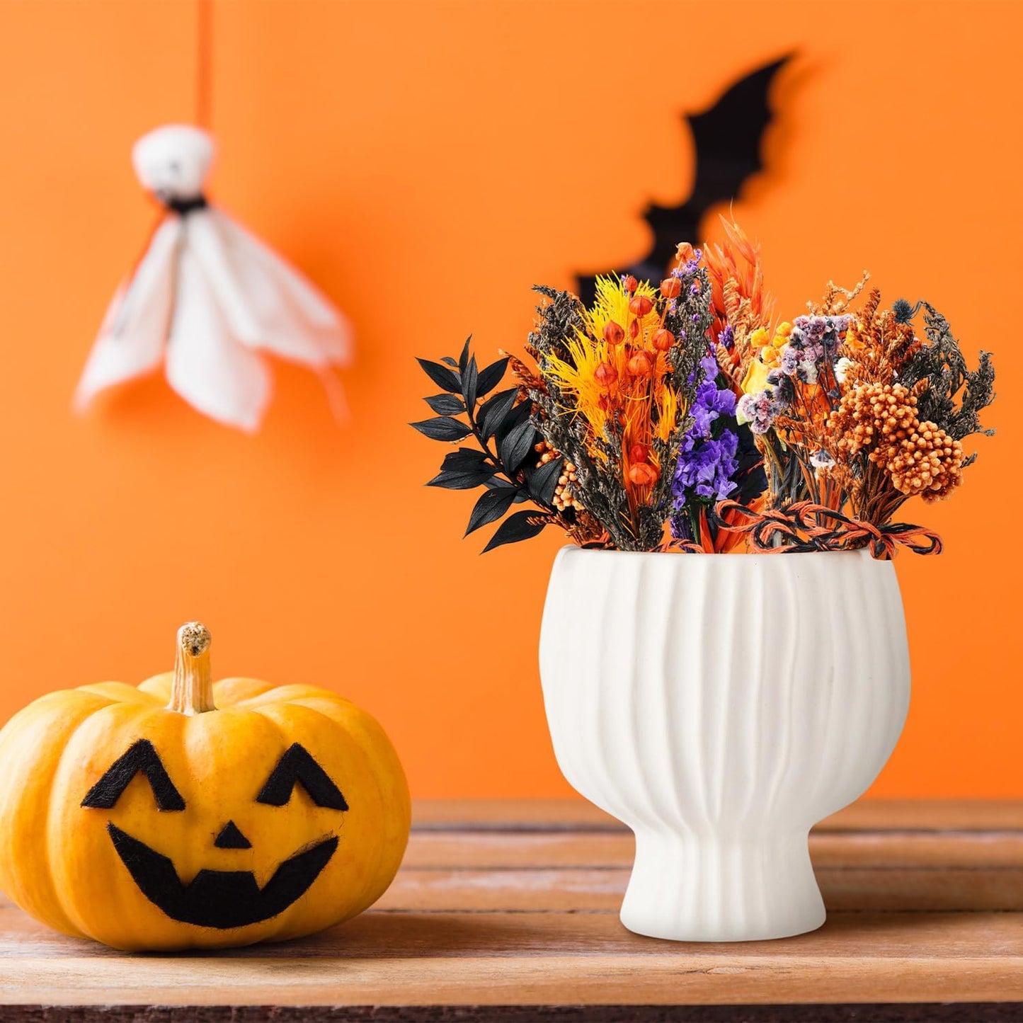 10/12/24/36 Pack Mini Dried Flowers for Vase Wedding Various Mini Bouquet Dried Small Wildflowers Natural Flowers Bulk for Crafts DIY Decor (12, Halloween Color1)