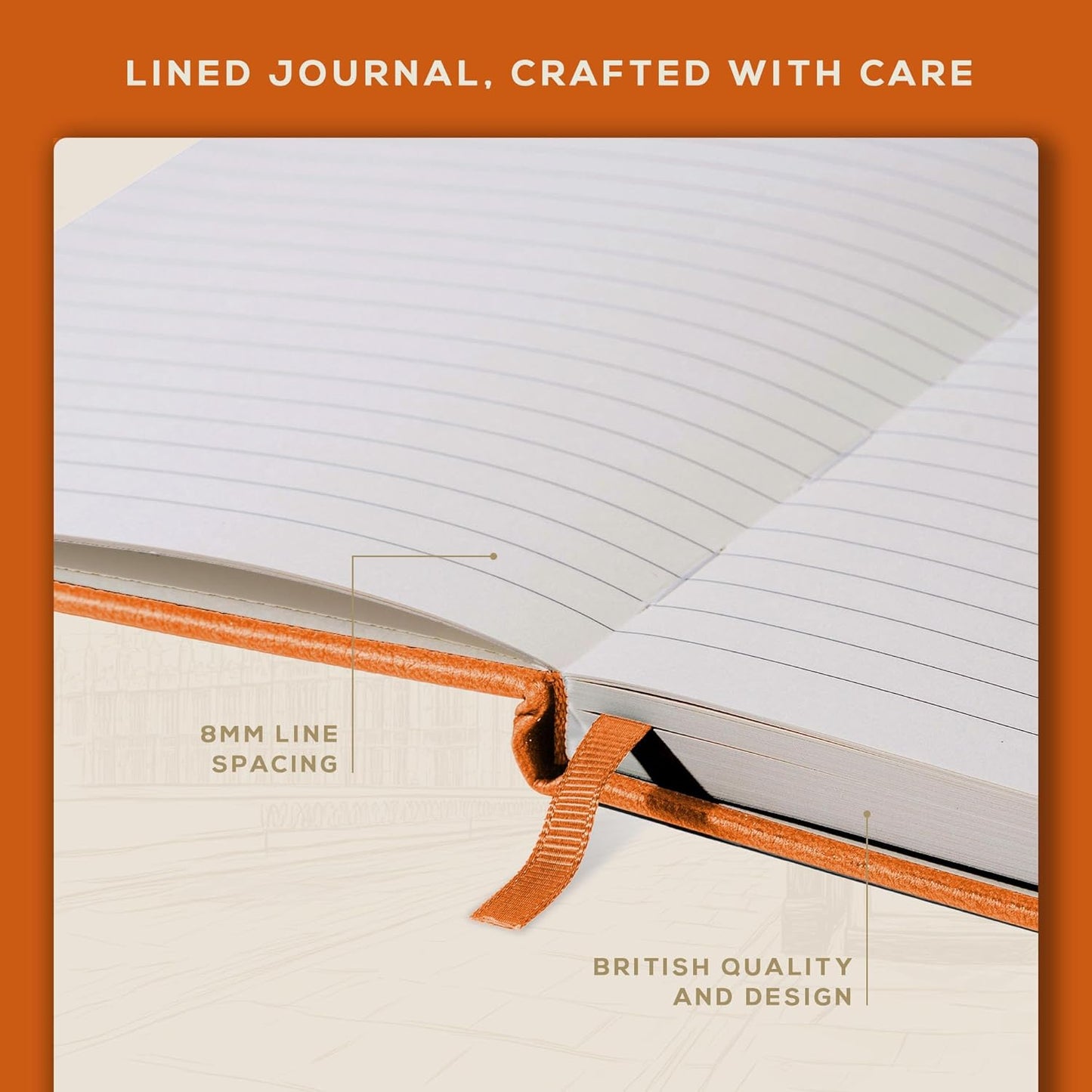 BEECHMORE BOOKS Lined Journal Notebook, 8.5 x 11.5 inch, A4 160 Lined Pages, Hardcover Leather Journals for Women, Men, Writing and Notebooks for Work - 120 GSM Thick Paper, Gifts Box Included