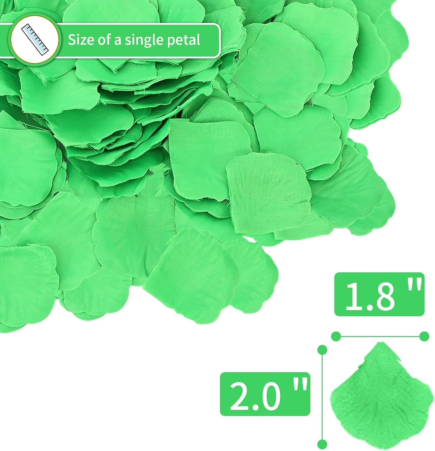 2200 Pcs Artificial Fake Rose Petals,Flower Petals for Romantic Night,Engagement, Party, Wedding, Event Flower Decorations, in Bulk(Green)