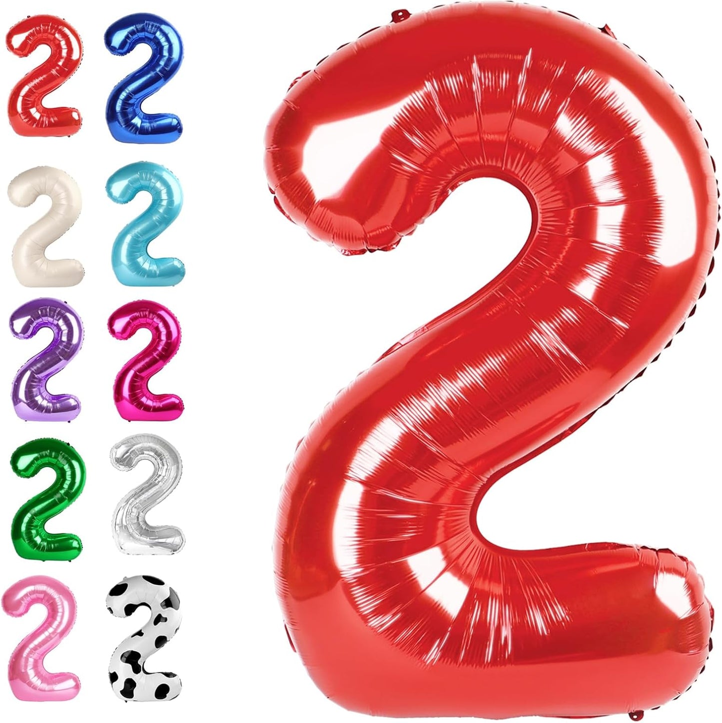 40 Inch Big Red Number 2 Balloon Birthday Decoration, Number 2 Helium Balloon 12 20 22 23 24 26 28 32 42 Celebration, Boy Girl Baby Anniversary Party Graduations Supplies Decorations