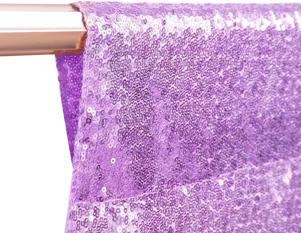 Poise3EHome 7Ft x 7Ft Lavender Sequin Backdrop, Glitter Thick Satin Sequin Background Drapes, Sequence Xmas Thanksgiving Backdrop for Wedding Party Holiday Festival Decor