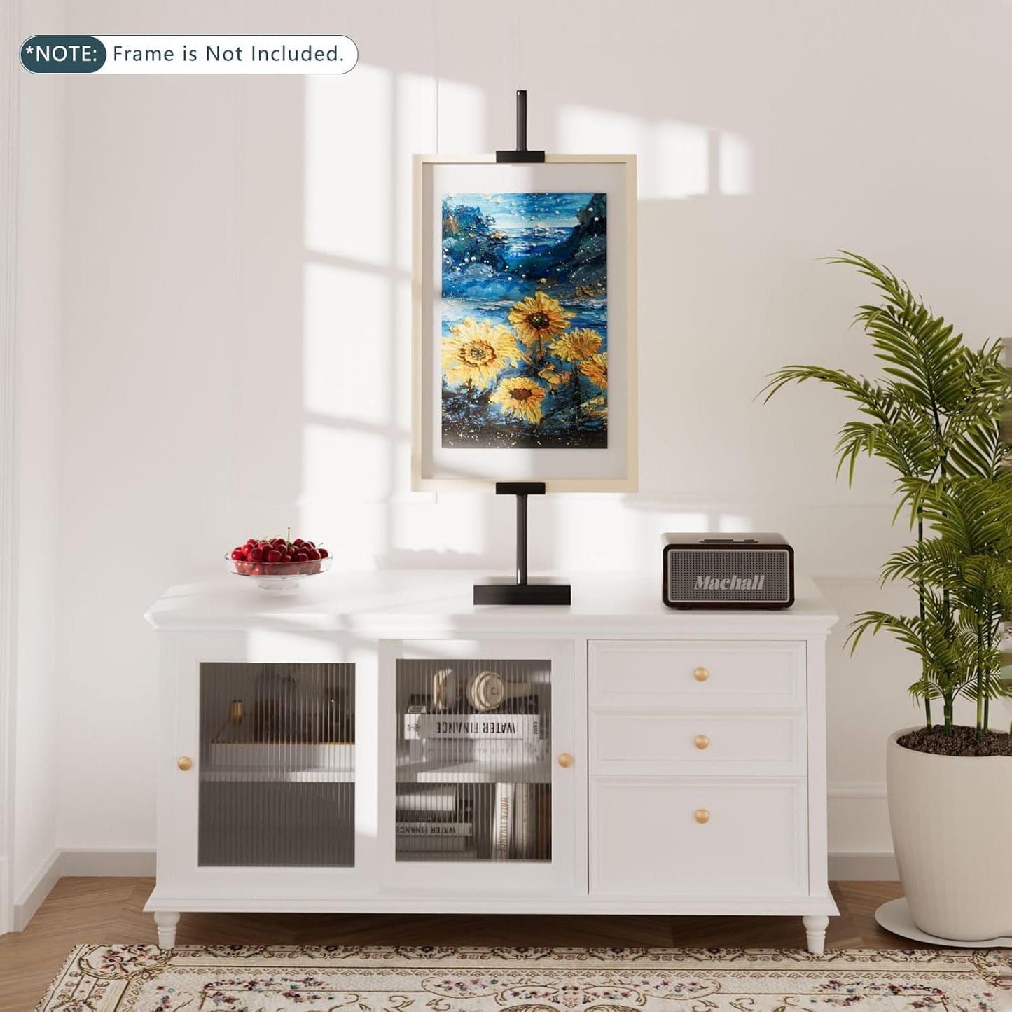 Tabletop Picture Frame Stand, Adjustable for Frames Up to 29" H, Frame Holder Stand Table Easels for Display, Metal Standing Easel Display Stand for Picture Frames, Artwork, Canvas (Black)