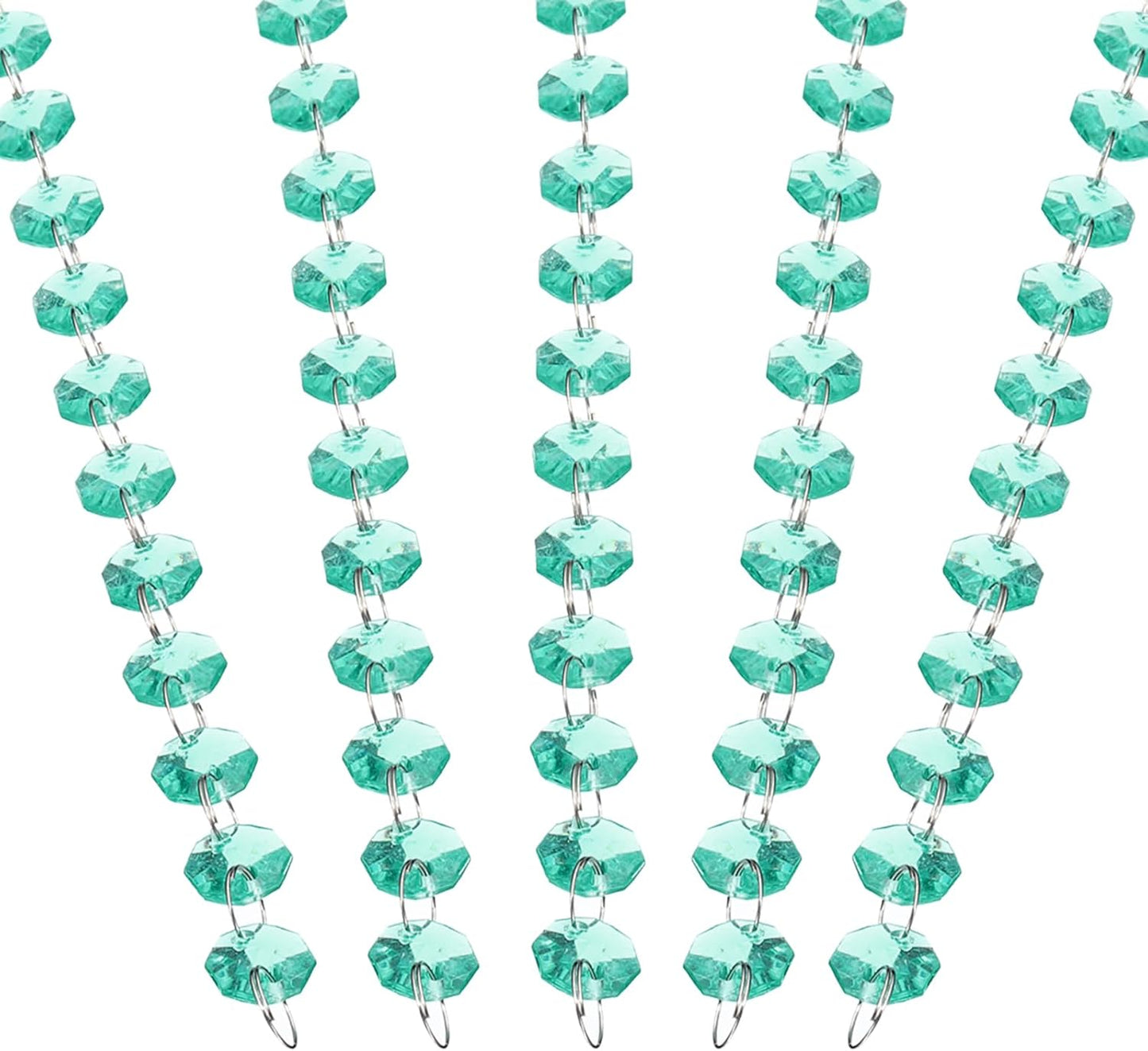 PATIKIL 14 mm Crystal Garland Strands, 16.4 Ft Acrylic Octagon Chandelier Bead Chains String for DIY Craft Wedding Party Home Decorative Jewelry Making, Blue