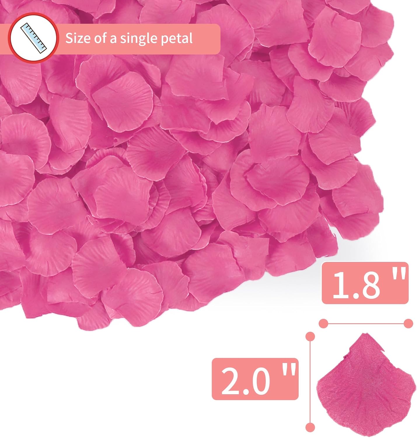 1000 Pcs Artificial Fake Rose Petals,Flower Petals for Romantic Night, Engagement, Party, Wedding, Event Flower Decorations, in Bulk(Rose Red)
