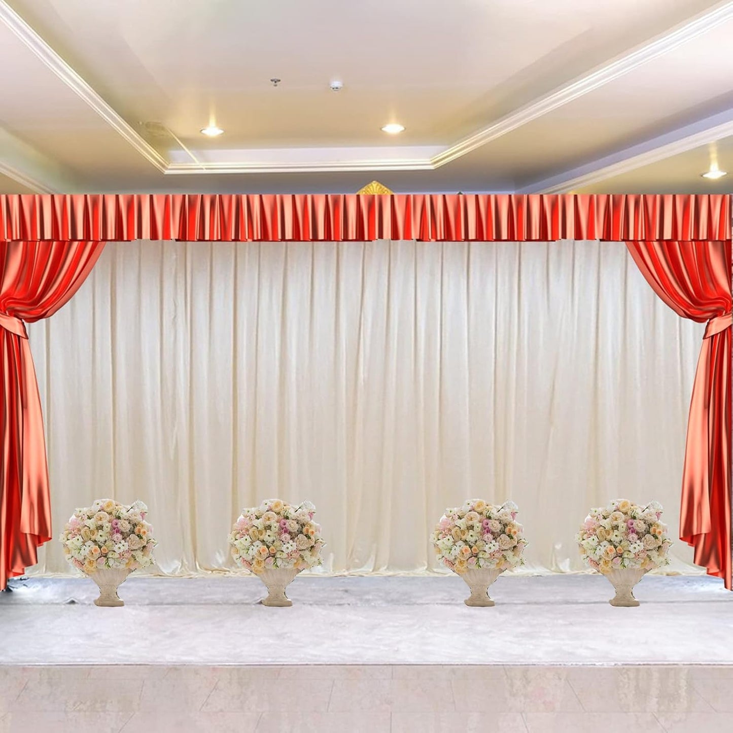 20ft x 10ft Adjustable Telescopic Heavy Duty Portable Pipe and Drape Backdrop Stand Photography Background Party Event Wedding Decoration Exhibition Trade Show Photo Studio Support Equipment