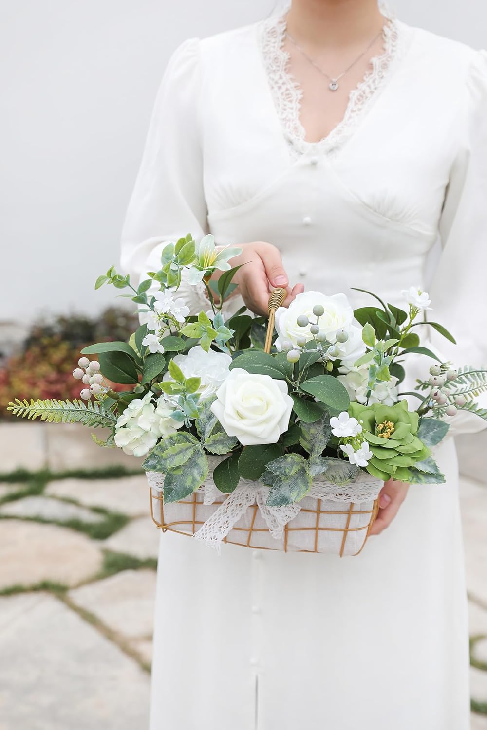 Serra Flora Artificial Greenery Stems Box Set,(Pack of 42pcs) with 8 Kinds of Faux Pink Green Filler for DIY Bridal Bouquets Wedding Floral Arrangement Table Centerpieces