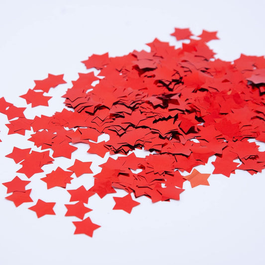 Red Star Confetti,Foil Glitter Table Confetti,Sparkling for Party Decorations(1.76 OZ)
