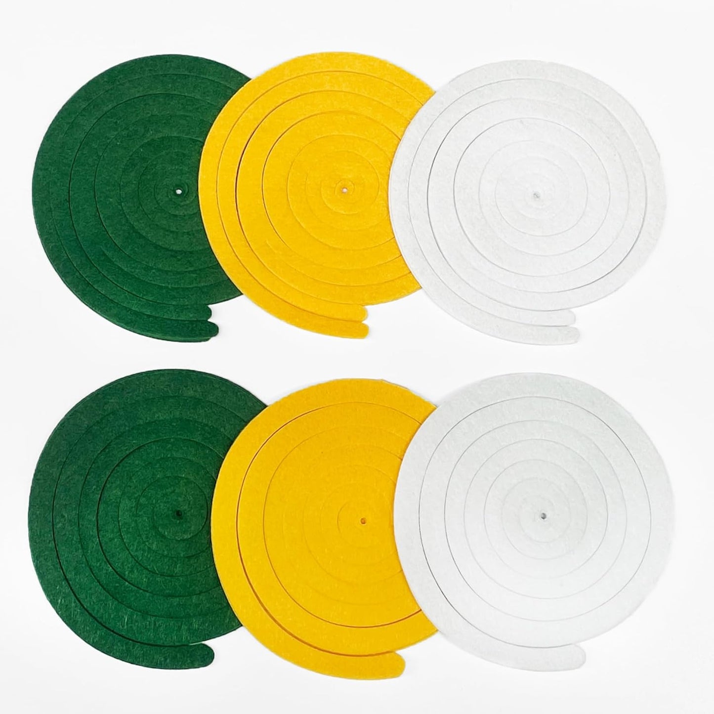 36 Pcs Green Yellow White Hanging Swirl Decorations Felt Swirl Streamer Spiral Ceiling Garland Banner for Graduation Birthday Wedding Retirement Baby Shower Spring Summer Garden Party Decor Supplies