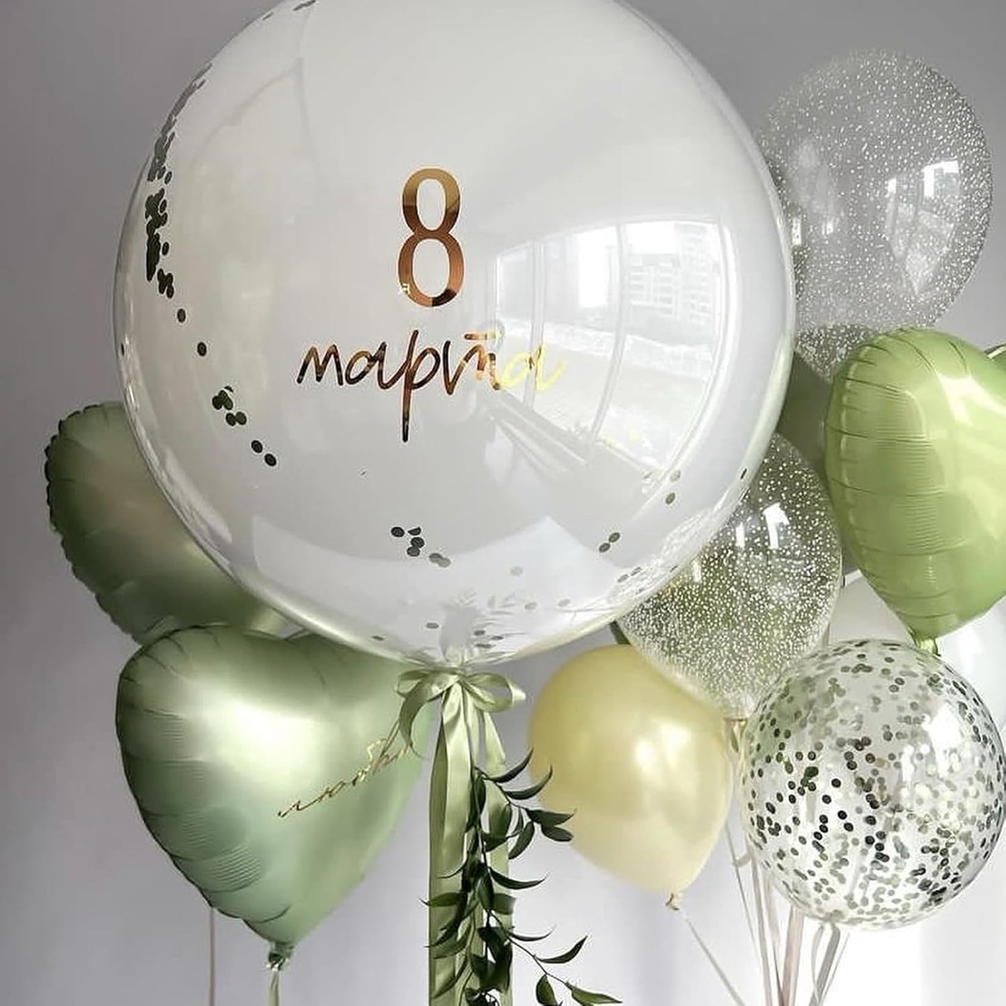 Sage Green Heart Balloon, 10PCS Green Foil Heart Balloons, 18inch Olive Green Heart Shape Balloons for Helium Birthday Party Decorations for Jungle Brithday Party, Valentines Day, Wedding, Anniversary