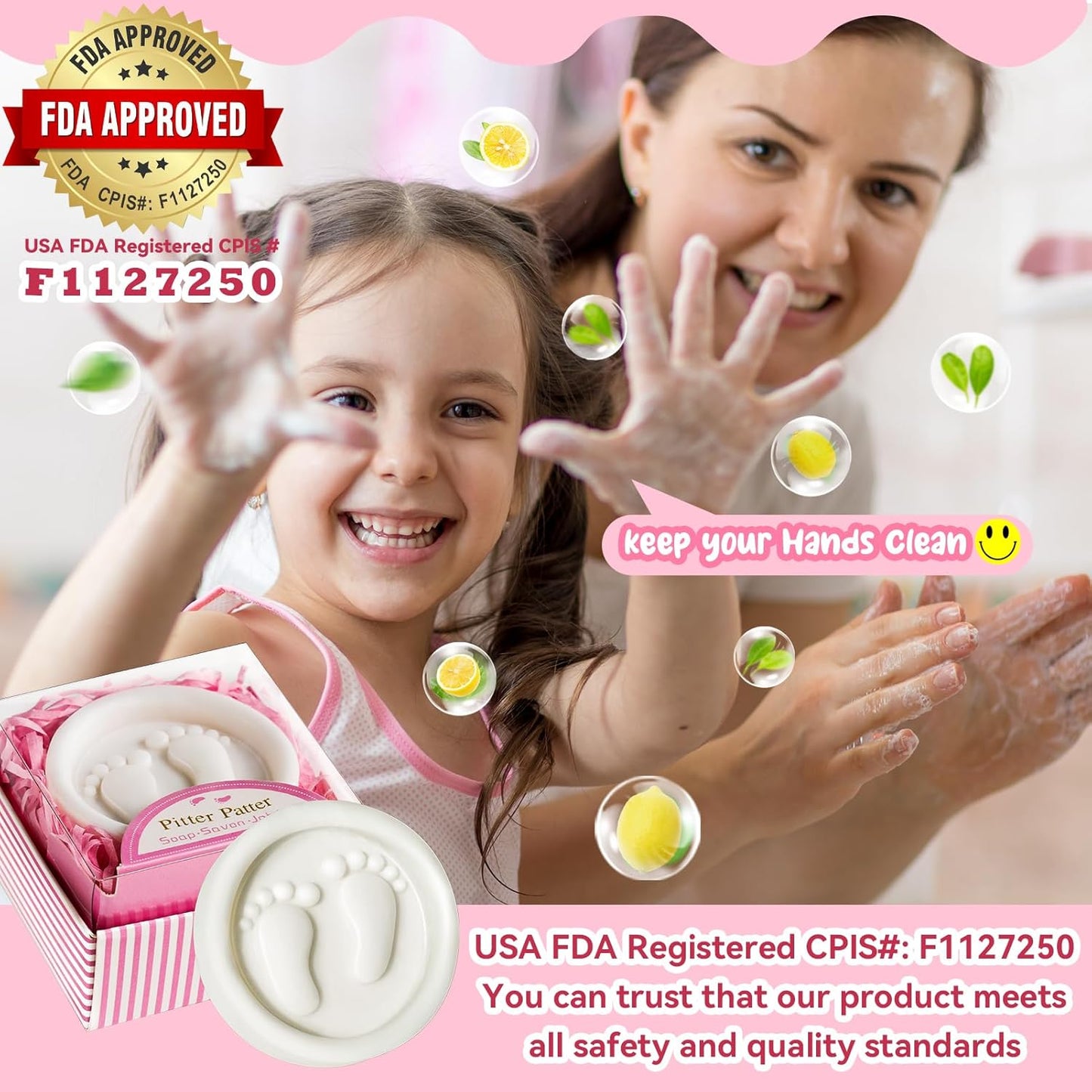 AIXIANG Baby Shower Favors Soaps Handmade Pink Gift Boxed Little Baby-feet Scented Soap Favors for Baby Girl Baby Shower Favors and Decorations (12 Pack, Baby Girls Baby Shower Favors)