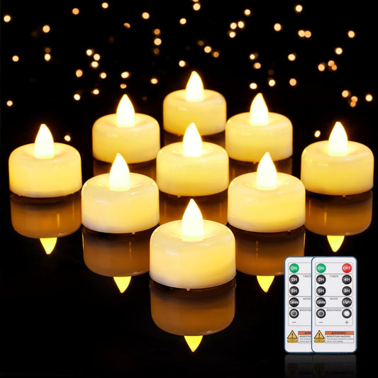 Amagic 24 Pack Remote Candles, Tea Lights with Timer, 400+Hours Flickering Flameless Battery Operated LED TeaLights Candles with Remote, for Table Centerpieces, Home Decor, Wedding, Party (Ivory)
