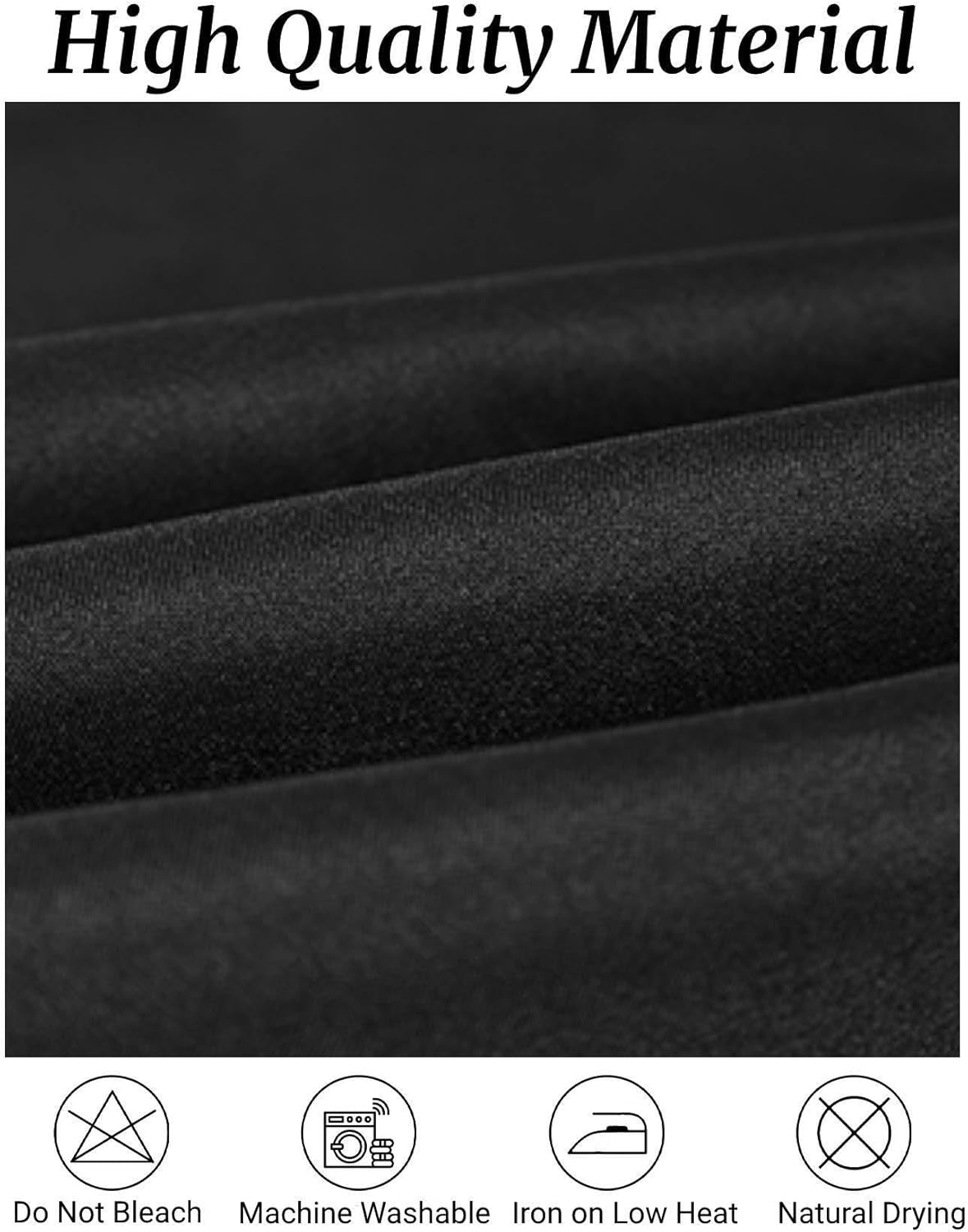 Fokitut 6 Pack Round Tablecloth, 132 Inch, Stain Resistant and Wrinkle Polyester Table Cloth, Fabric Table Cover for Kitchen Dining, Wedding, Party, Holiday Dinner-Black