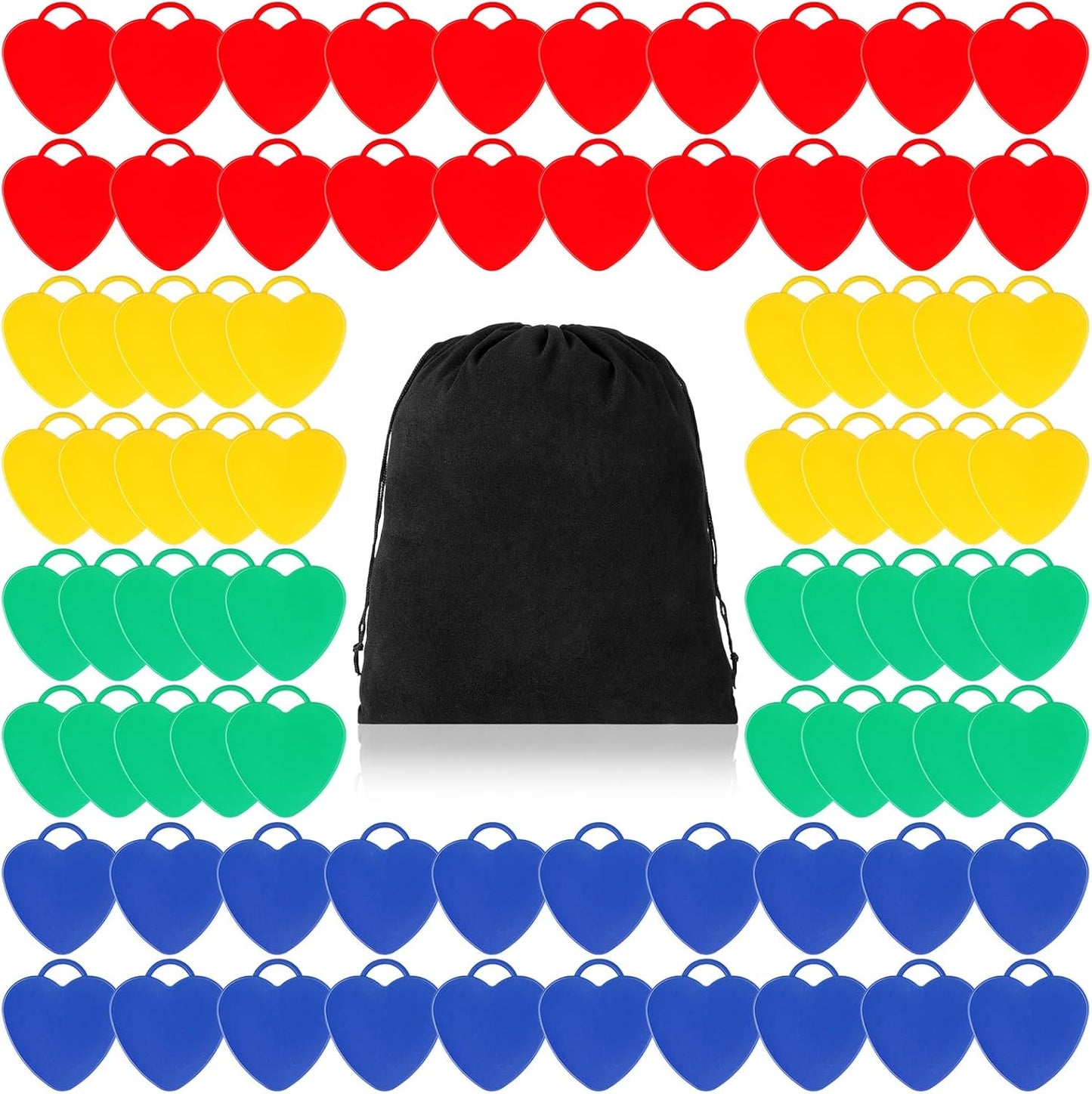 Lenwen 80 Pcs Balloon Weights Plastic Colorful Weights for Balloons for Birthday Party Decoration Wedding Holiday Celebration(Heart Shaped,Rainbow)