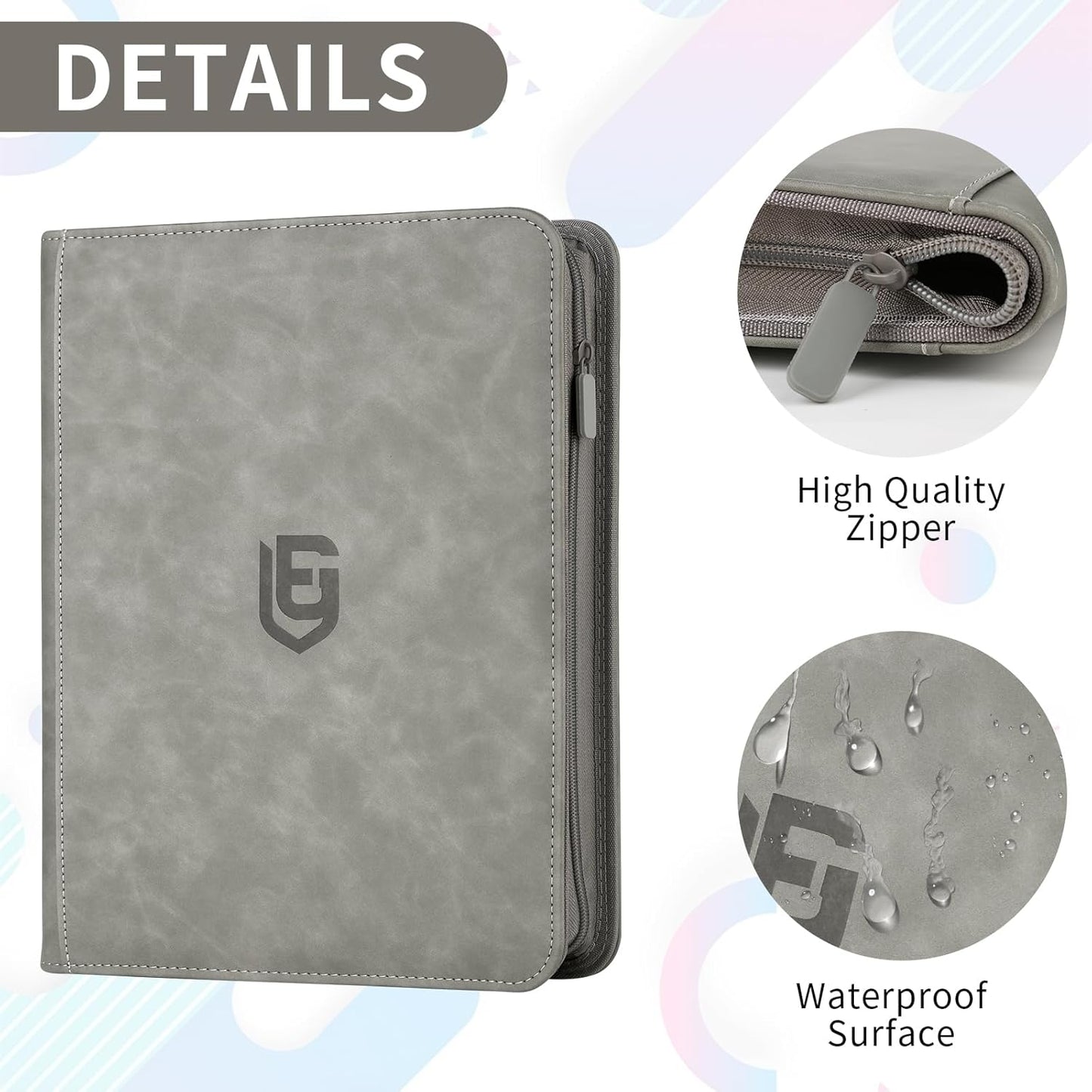 9 Pocket Card Binder,540 Pocket Trading Card Binders,Loading Pocket Collectible Card Album for MTG, TCG, Sport Card, Game Cards Grey