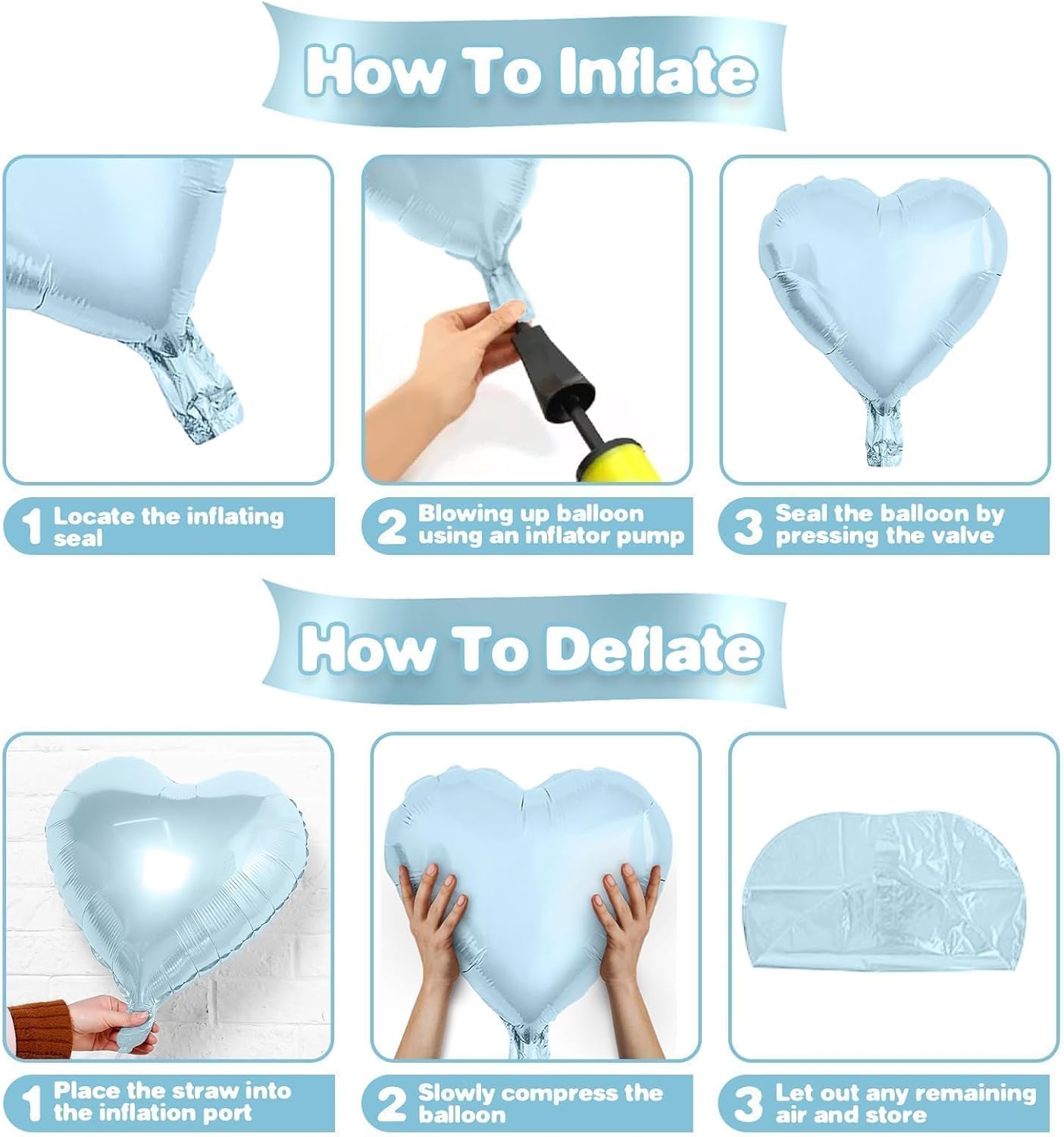 Pink Blue Balloons,12Pcs 18 Inch Macaron Foil Love Heart Shaped Balloons for Boy Girl Gender Reveal Bridal Engagement Wedding Anniversary Birthday Party Graduation Valentines Day Decorations