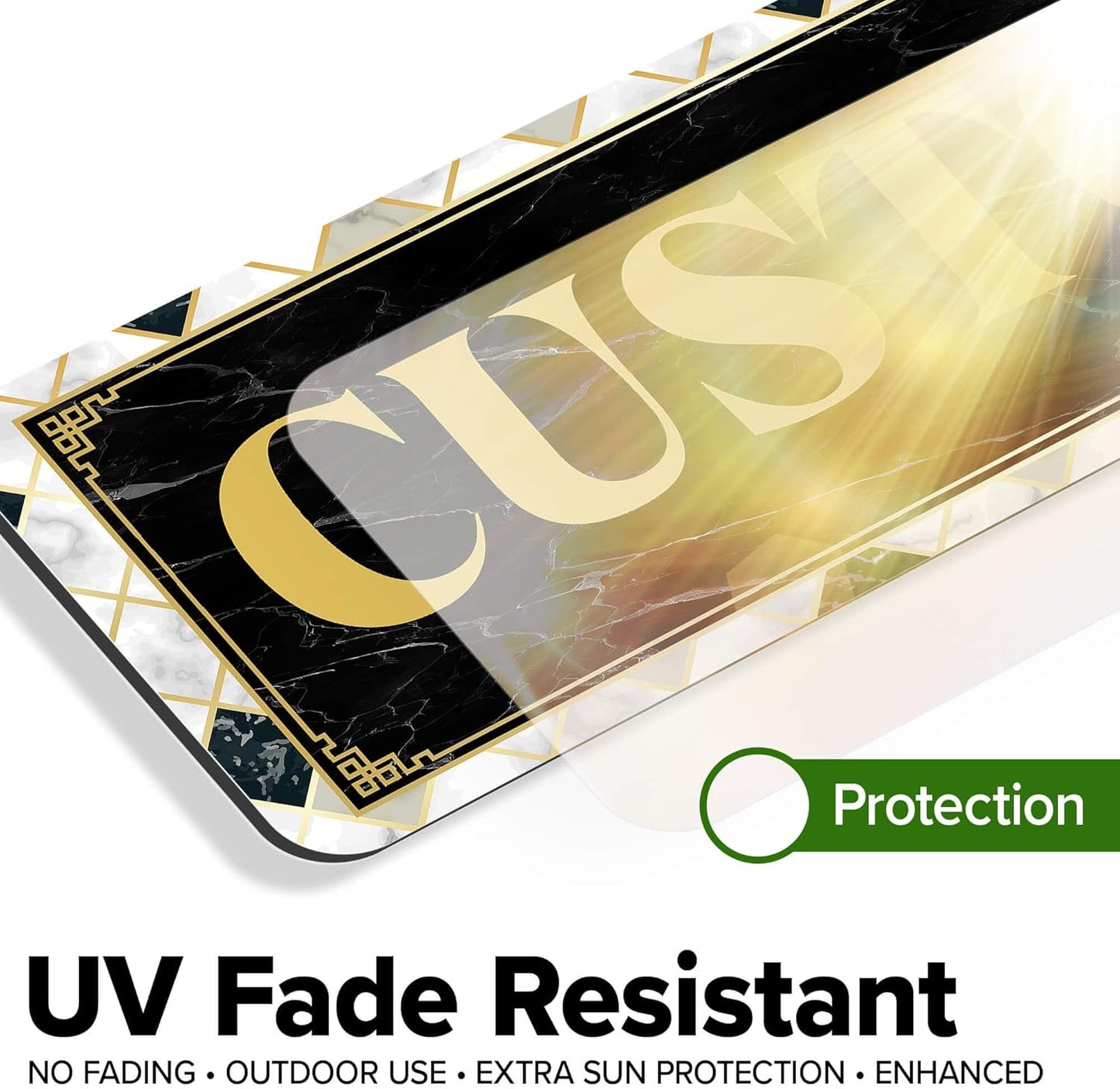 Custom Sign, Custom Street Sign, 11 Font Colors, 13 Font Styles, 4 Hole Options, 22 Sizes, 4x18 Inches, Rust Free DiBound, Fade Resistant, Made in USA by My Sign Center (Marble Tile)