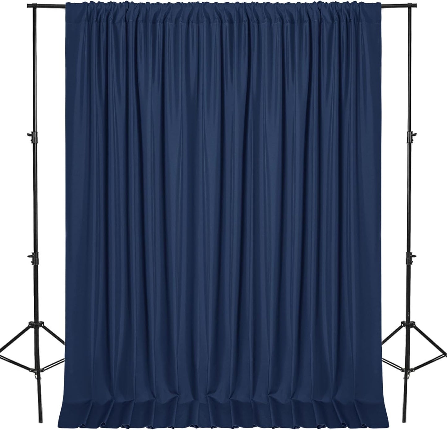 DWCN 10x7 FT Navy Blue Backdrop Curtains for Parties, Photography Backdrop Drapes with Rod Pockets for Wedding Decorations Stage Birthday Family Gatherings, 2 Panels 5ft x 7ft