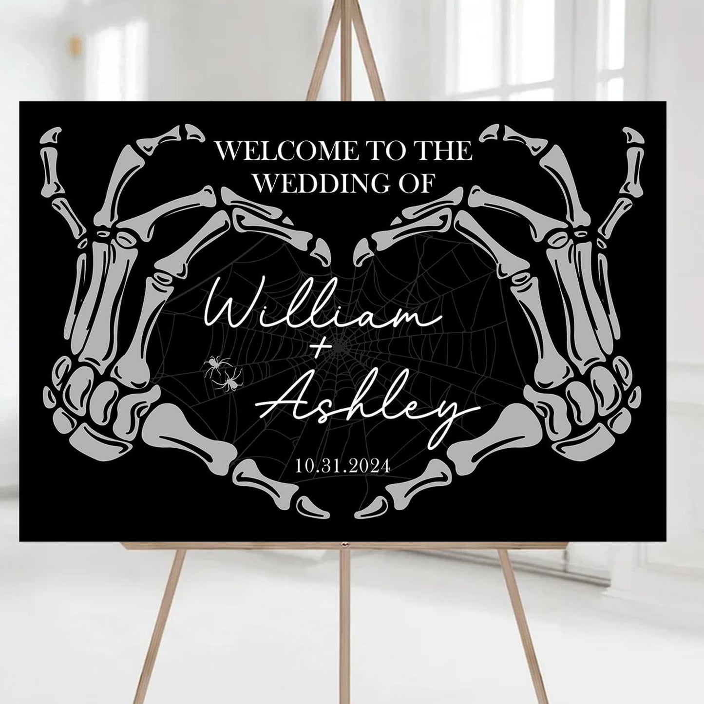Welcome To Our Wedding Sign, Black Wedding Welcome Sign, Gothic Wedding, Wedding Sign Halloween Wedding, Skull Wedding Sign, Gothic Love Wedding Welcome, Gothic Wedding Welcome Sign