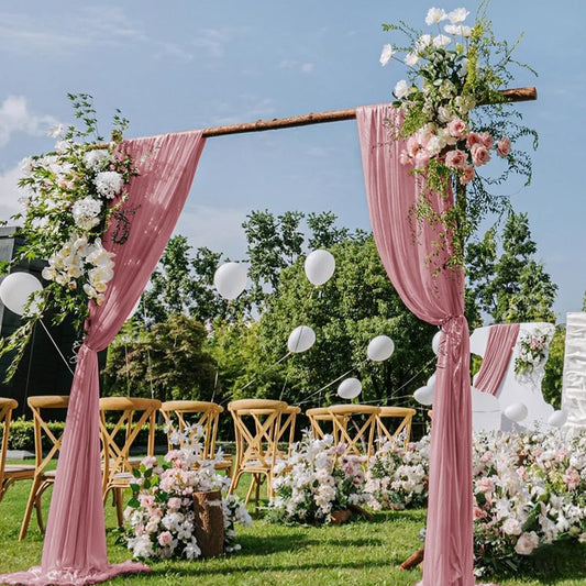 Dusty Rose Wedding Arch Draping Fabric 29" x 20 FT Wedding Drapes for Backdrop Sheer Curtains Drapes for Romantic Bridal Baby Shower Decorations Ceremony Birthday Party Fall Outdoor Events