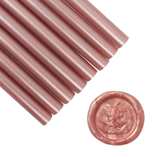 VARACL Hot Melt Glue Sealing Sticks for Letter Seal Stamp - Great for Wedding Invitations, Cards Envelopes, Snail Mails, Postcards, Greeting Cards, Gift Ideas, 7 x 100 mm, 20PCS (Rose Gold)