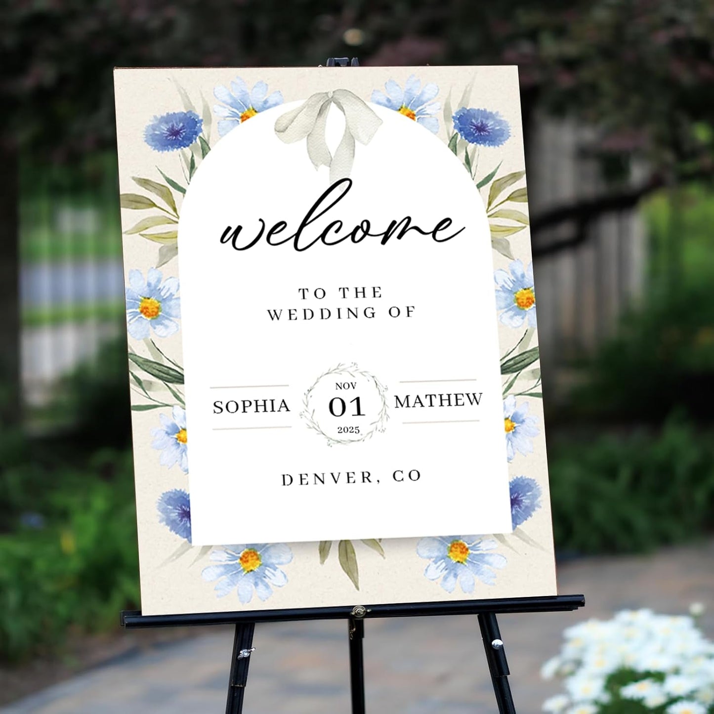 Customized Weddings Poster Signs for Bride & Groom, Personalized Wedding Welcome Sign, Gifts for Weddings, Anniversary, Bridal Party, Custom Reception Canvas/Wooden Sign for Ceremony