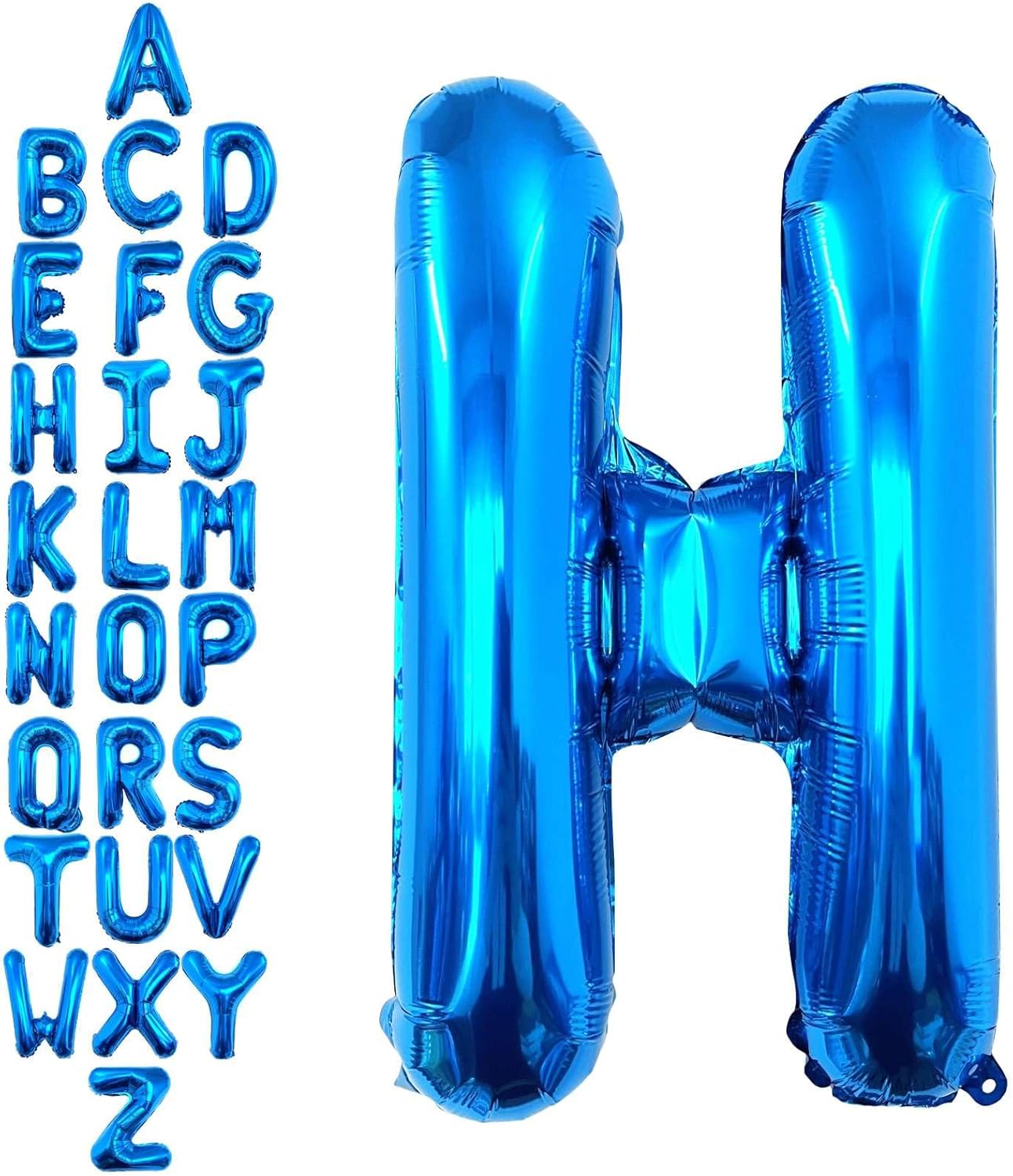 40 Inch Blue Letter H Balloons, DIY Phrase Foil Alphabet Letter H Balloons DIY Word H Banner for Birthday Anniversary Celebration Graduation Party Supplies Decoration