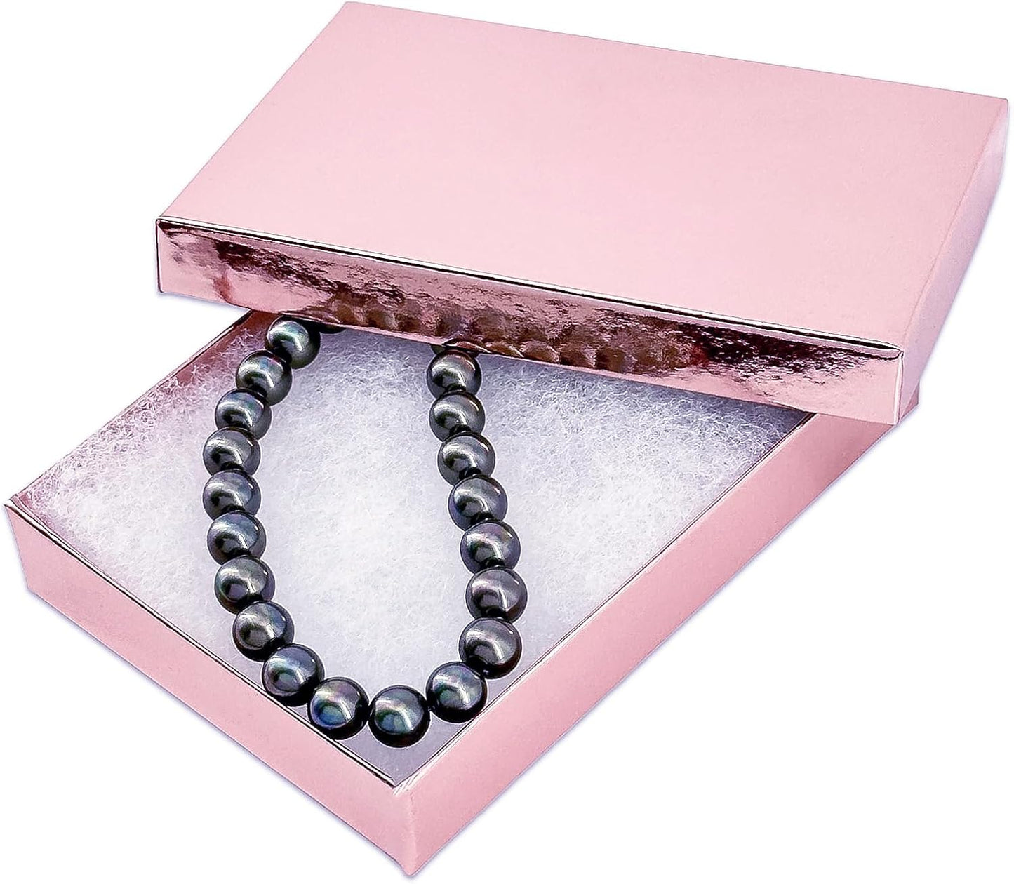 TheDisplayGuys - 25-Pack #53 Kraft Paper Cardboard Gift Boxes/Jewelry Cases w. Cotton Padding & Lid - Rose Gold - (5.4" x 3.9" x 1.0")