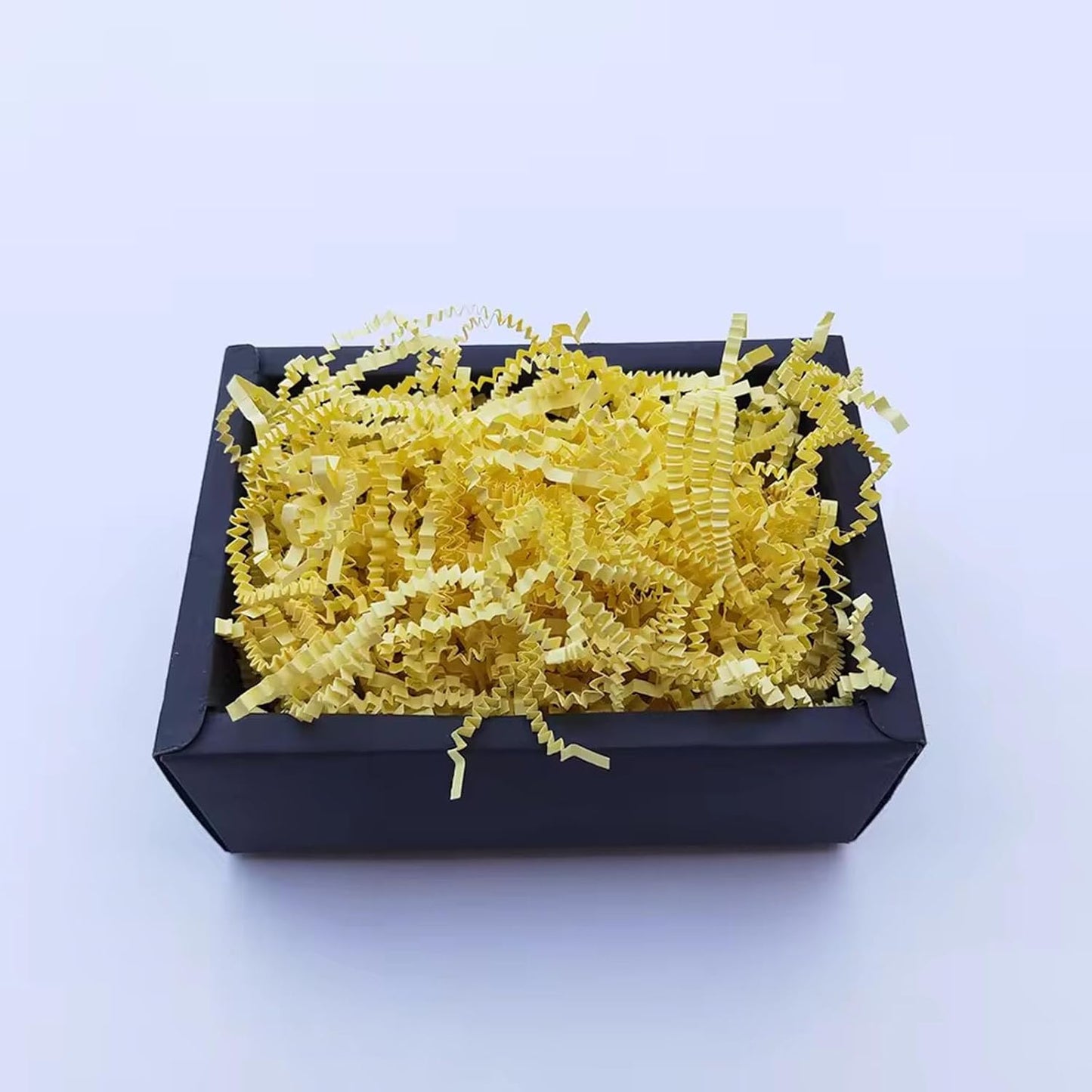 Zankubom 1 LB Light Yellow Crinkle Cut Paper Shred Filler Great for Gift Wrapping, Light Yellow Basket Fillers, Birthday, Gift Wrapping, Halloween Thanksgiving Christmas Party Decor Filling Supplies