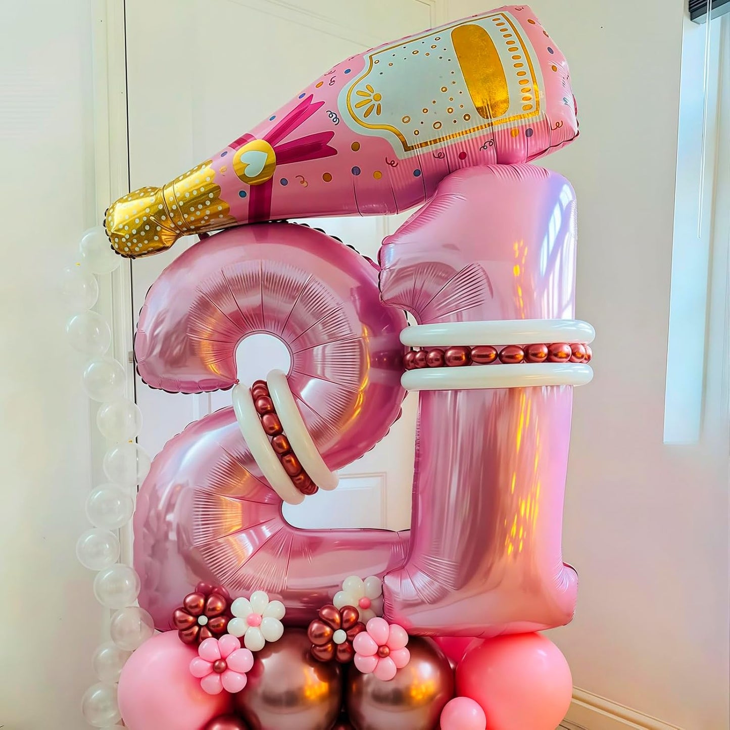 Pastel Pink 9 Balloon, Light Pink 9 Balloons Number,40 Inch Helium Foil Mylar Number 9 Balloon for Birthday Party