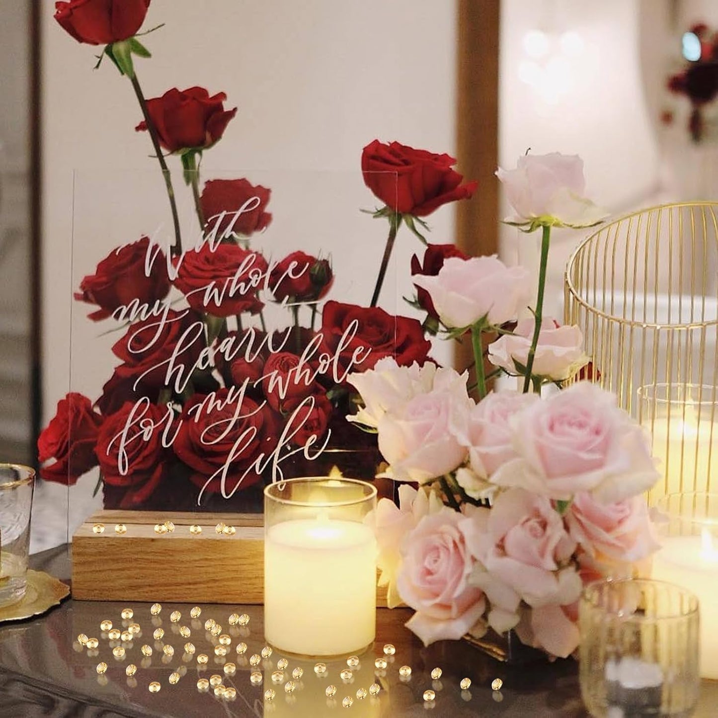 10000Pcs Crystal Acrylic Diamond Fake Gems Vase Filler, 4.5mm Faux Diamonds for Table Scatter Wedding Party, Bridal Shower, Birthday Decoration, Light Purple