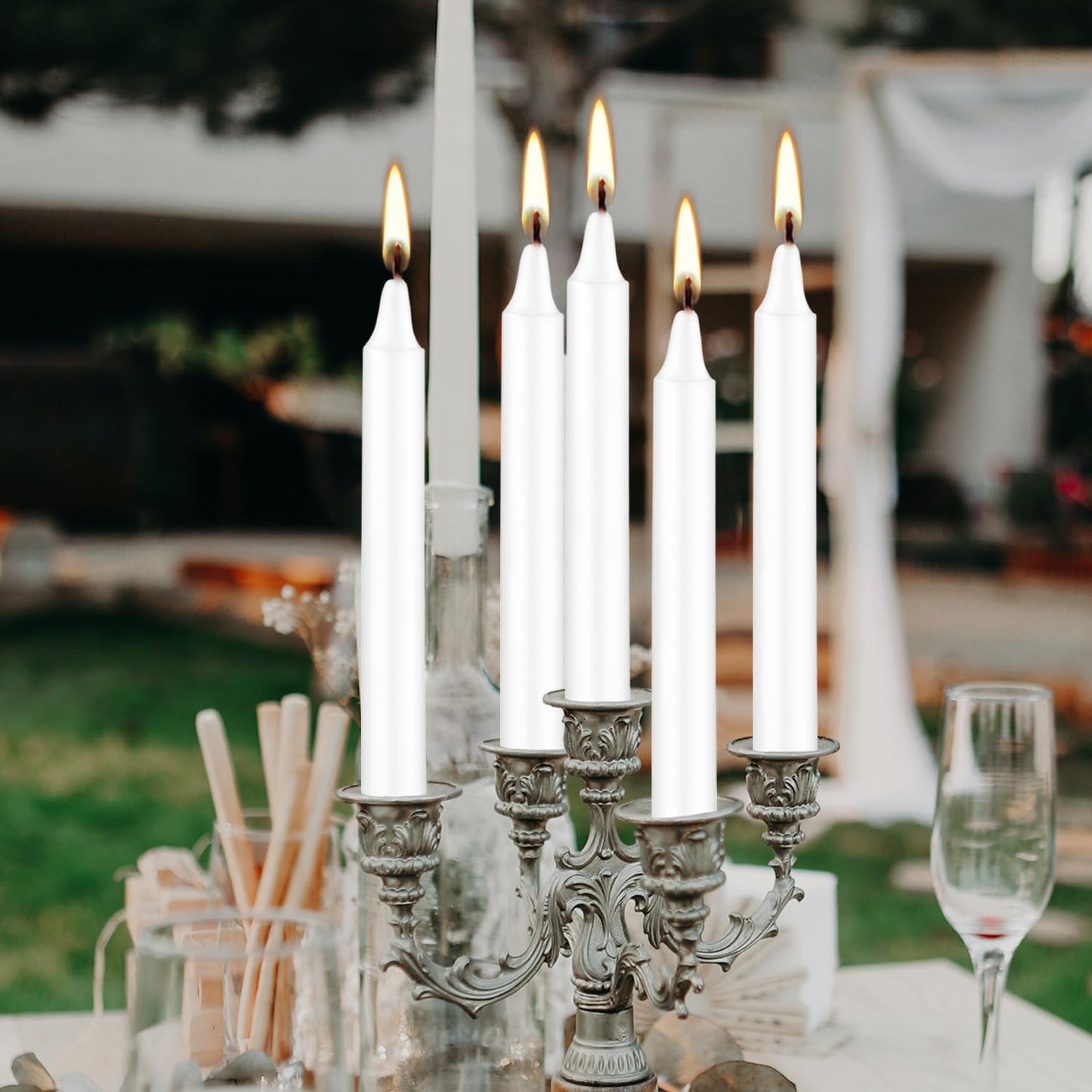 Set of 20 White Spell & Chime – Premium Mini Taper Candles for Rituals, Prayer, Birthdays, Meditation, Altar - 4 Inch Tall, Unscented (White)