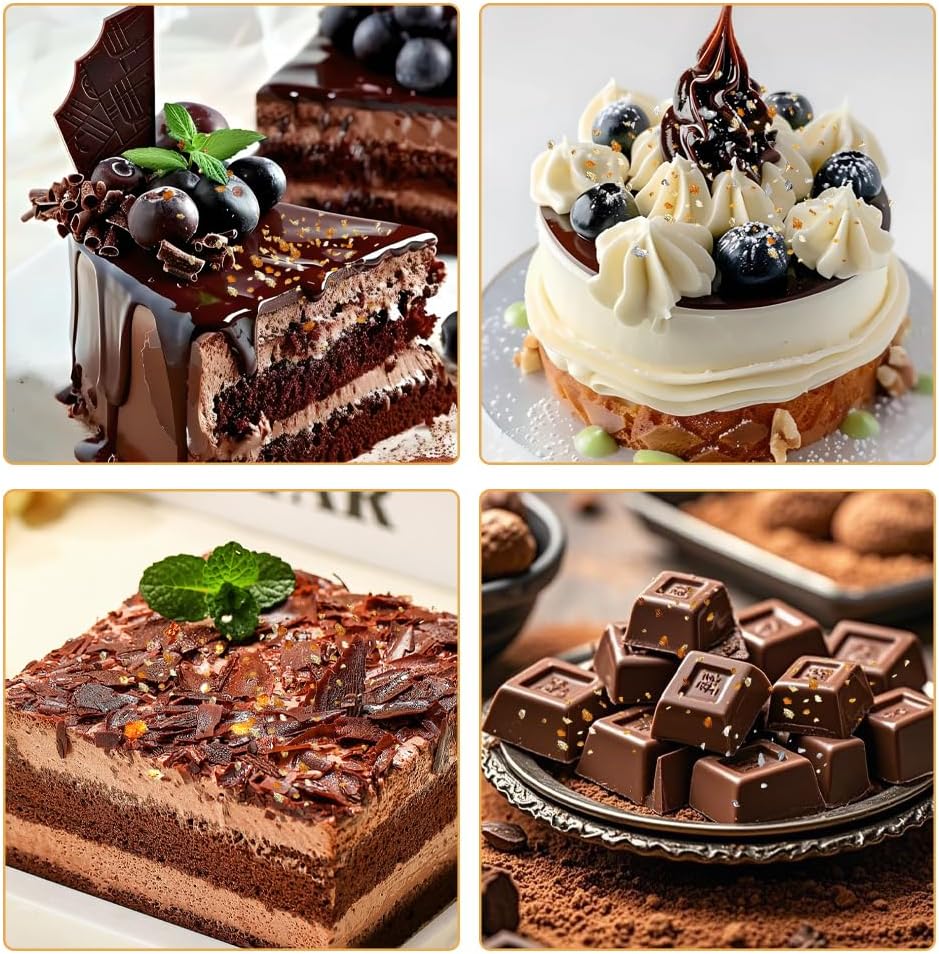 Joyzan Gold Flakes, Gold Foil Leaf Decoration Imitation Metallic Chocolates Baking Sheet Cake Decor Tweezers Resin Cooking Dessert Makeup Nail Art DIY Craft Jewelry Making Painting Slime 20g 2 Bottles