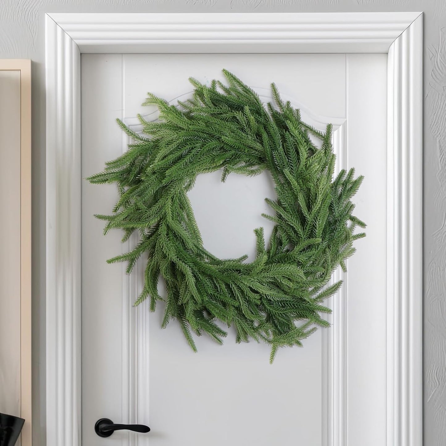 2 Pack Christmas Norfolk Pine Garlands 9FT, Real Touch Artificial Greenery Garland – Full Evergreen Pine Garland for Mantle, Fireplace, Table, Wall, Stairs & Outdoor Holiday Décor