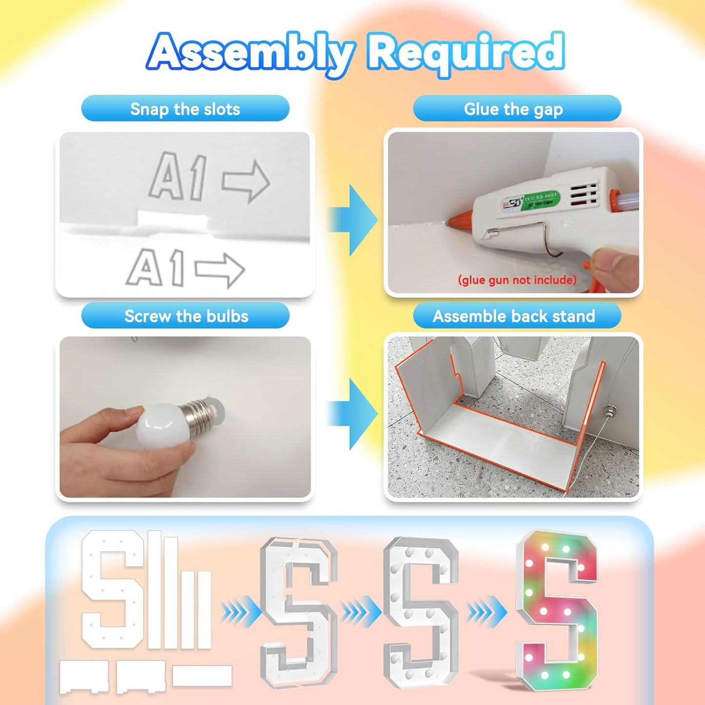 Ledido 4FT Marquee Light Up Letters, 34 Colors Changing Marquee Letter 4 Feet Tall with Remote, Big Letters for Party Wedding Graduation Birthday Decorations, Large Light Up Letter B